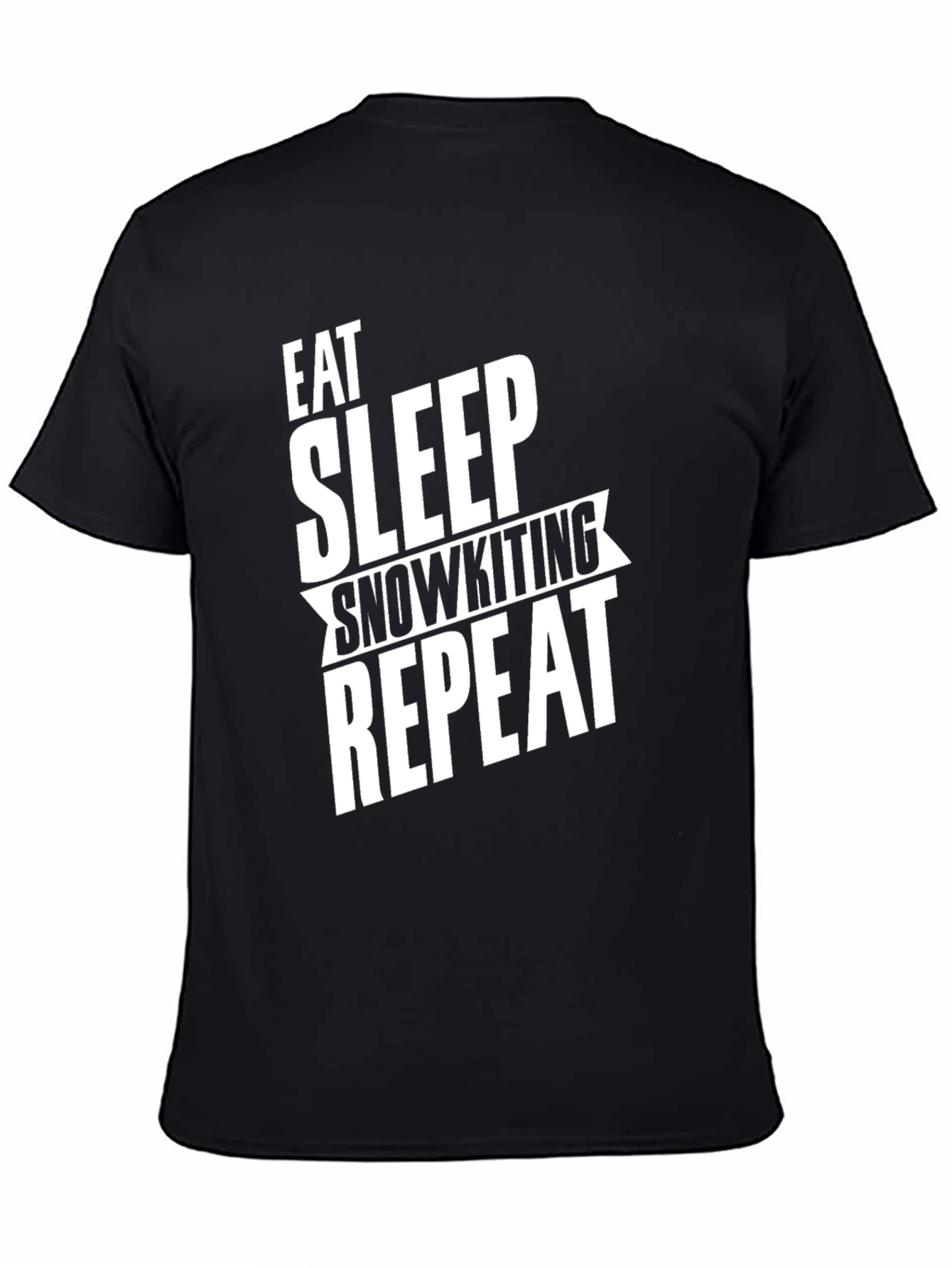 Black Eat Sleep Snowkiting Repeat T-Shirt Black view 4