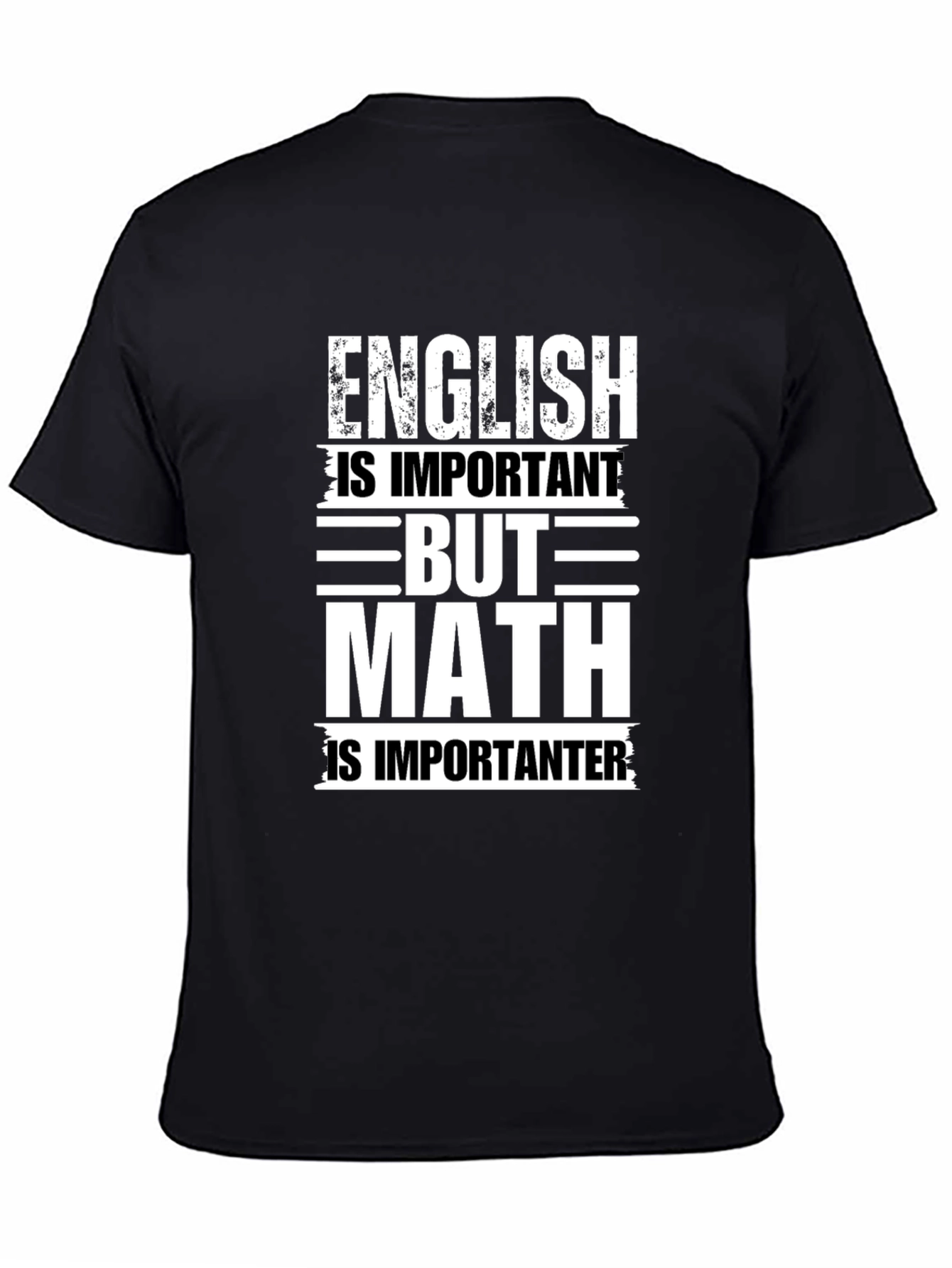 Black English vs Math Graphic Tee - Black view 4