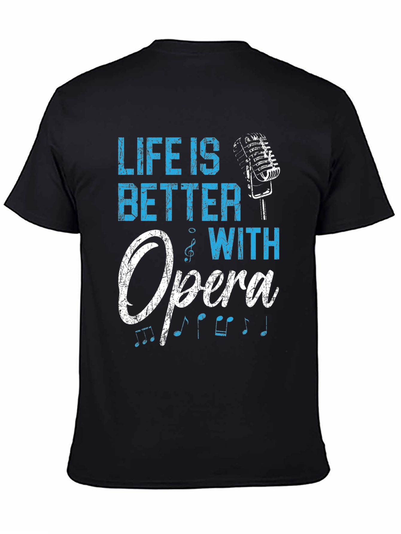Black Life Is Better With Opera Black T-Shirt view 4