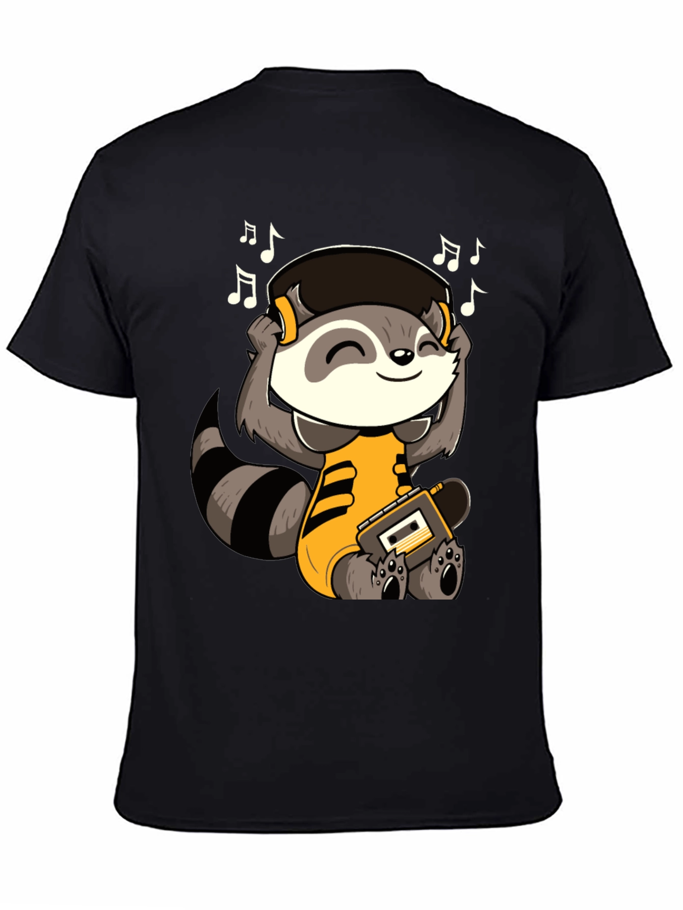 Black Raccoon Music Lover T-Shirt view 4