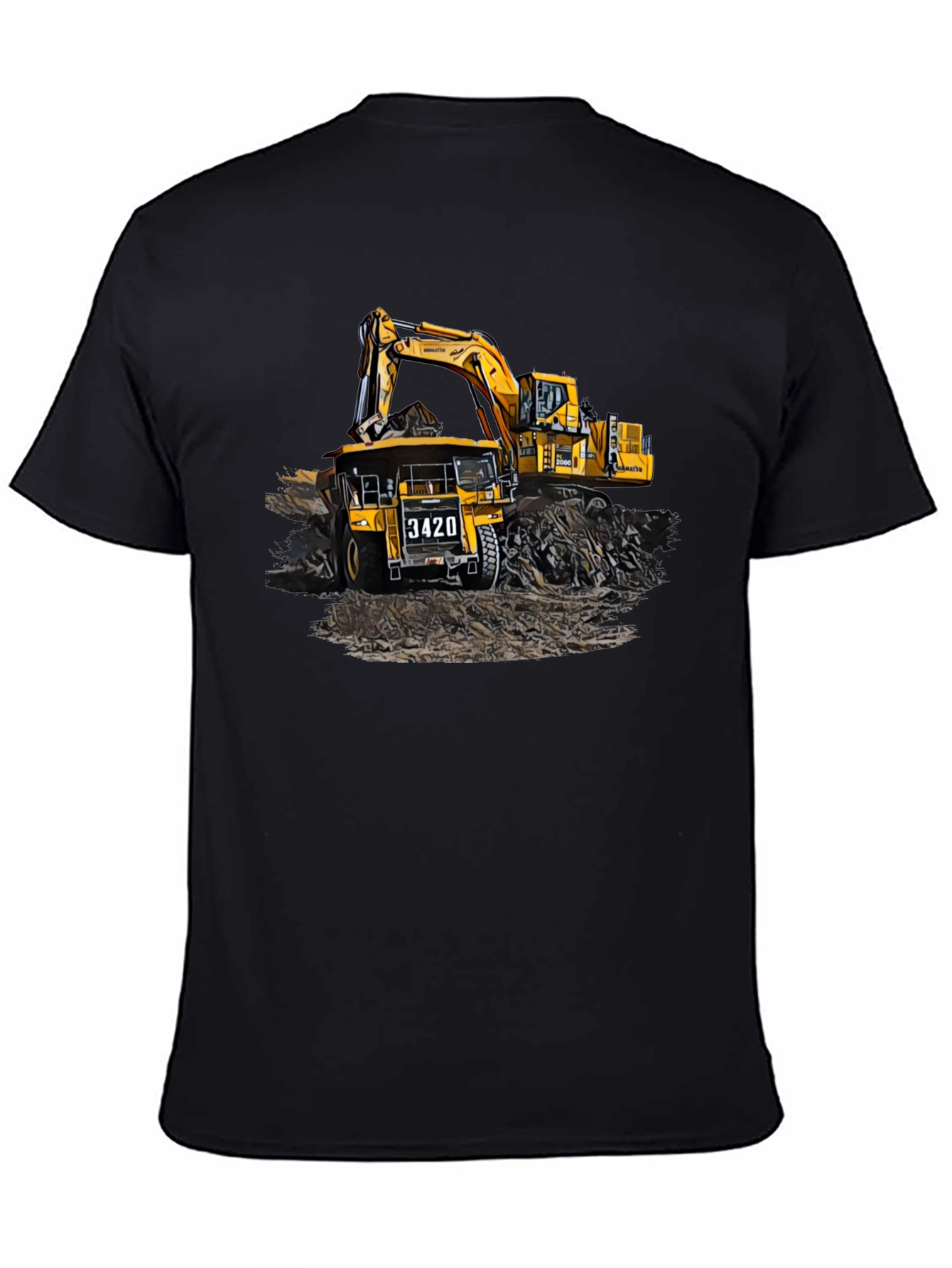 Construction Truck Graphic Tee - Black - 4