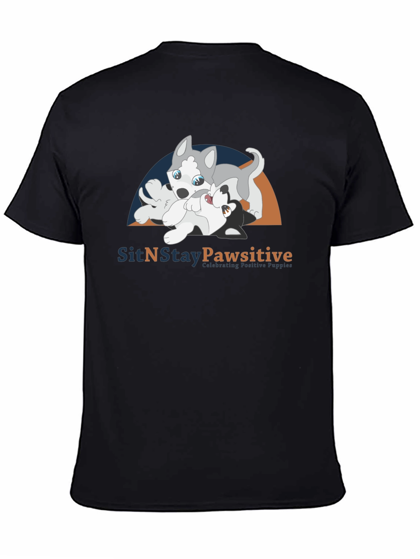 Black SitNStay Pawsitive Black Cotton T-Shirt view 4