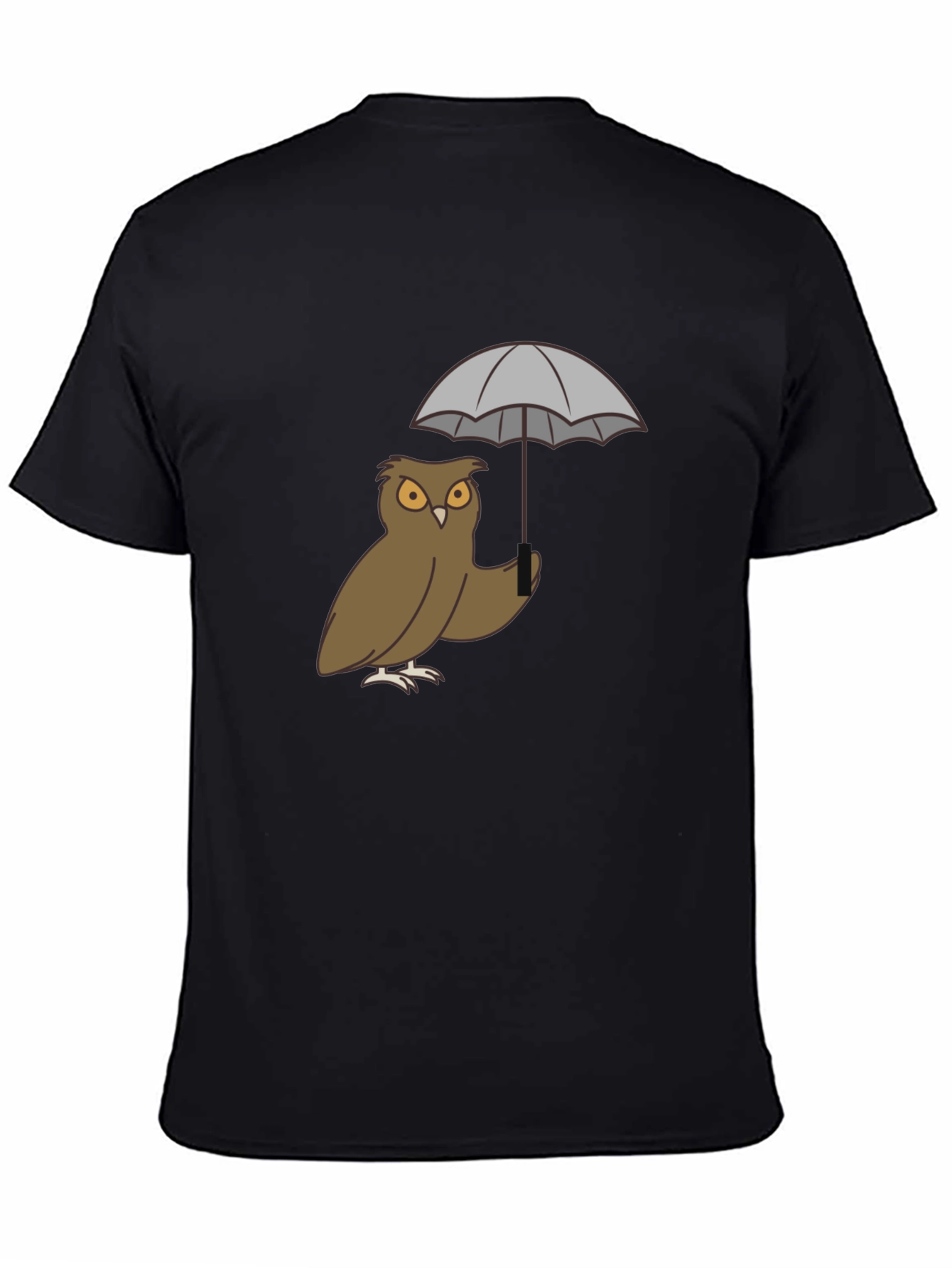 Black Owl Umbrella Graphic T-Shirt view 4