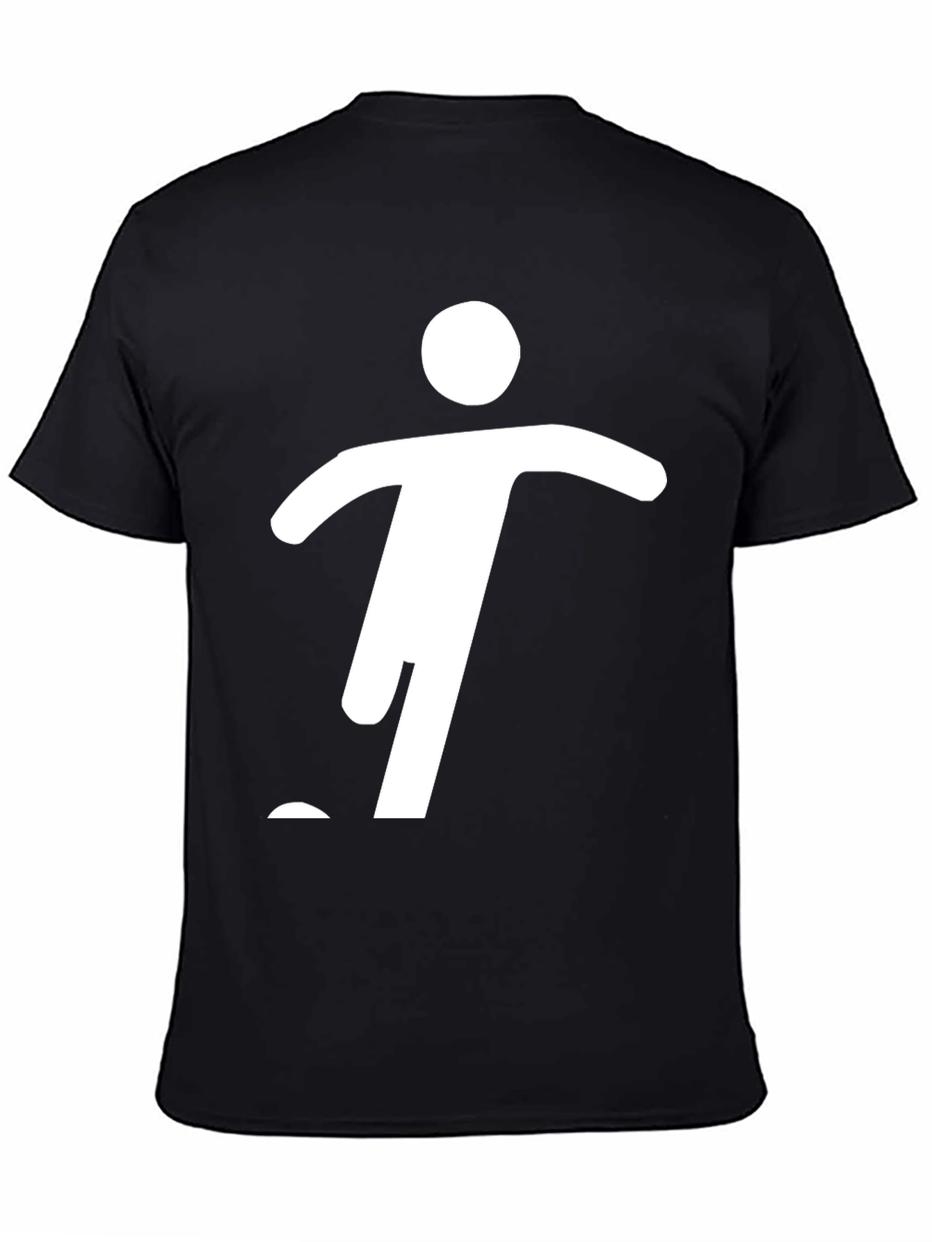 Black Men's Black Graphic Tee - Stick Figure Design view 4