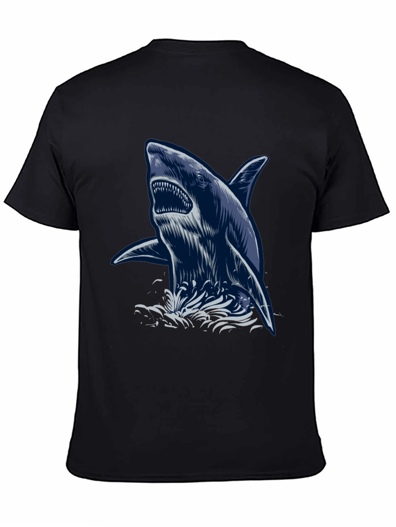 Black Shark Graphic Print T-Shirt view 4