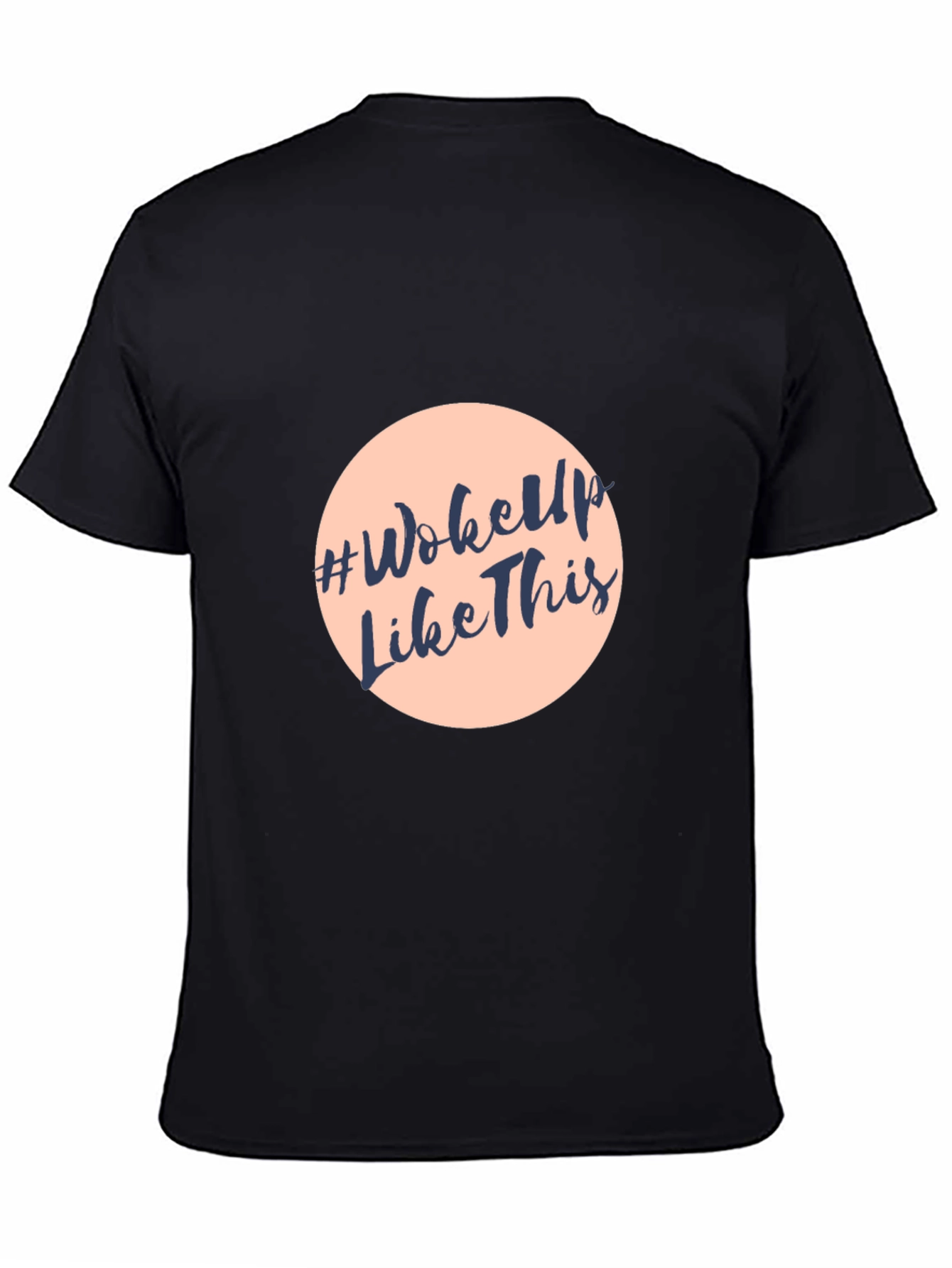Black #WokeUpLikeThis Graphic Tee - Stylish Black Cotton T-Shirt view 4