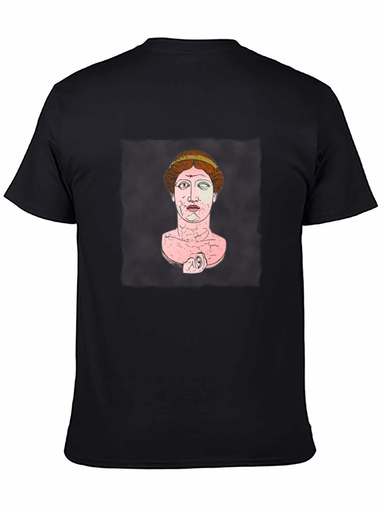 Black Black T-Shirt with Ancient Bust Graphic view 4