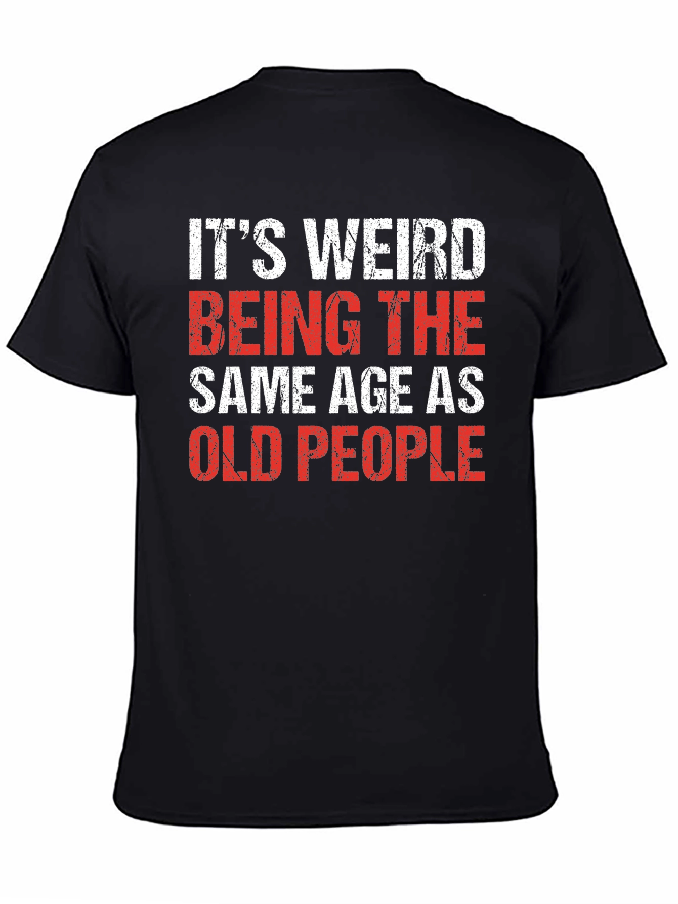 Black Funny 'Old People' Black Cotton Blend T-Shirt view 4