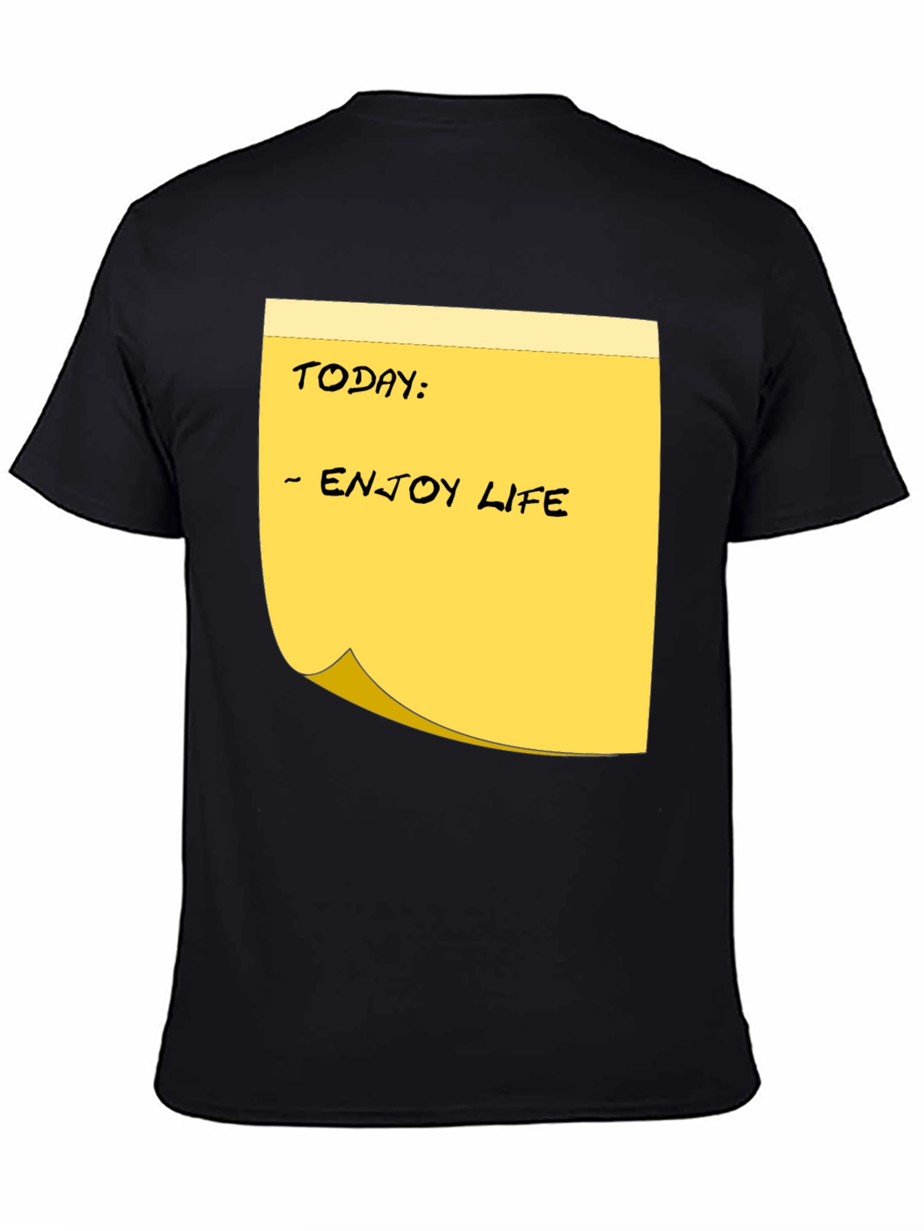 Black Enjoy Life Sticky Note Graphic Tee - Black view 4