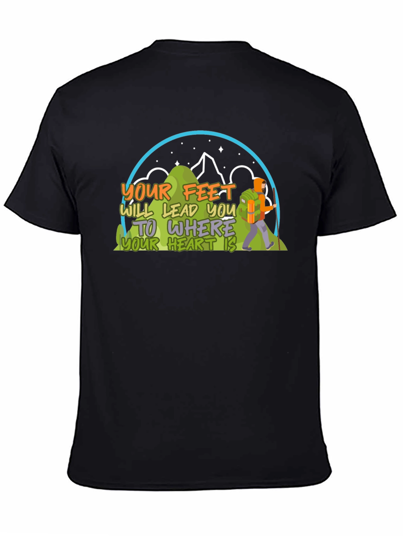 Black Hiking T-Shirt: Your Feet Will Lead You view 4