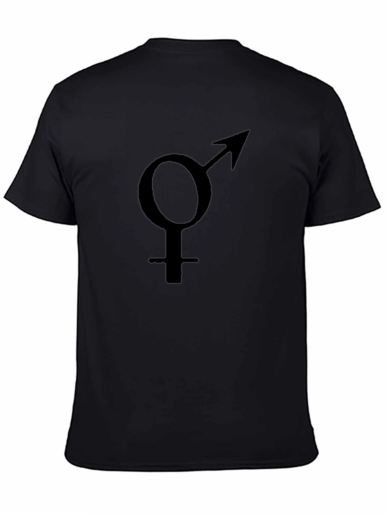 Black Gender Symbol Black Tee - Unisex Trans Pride view 4