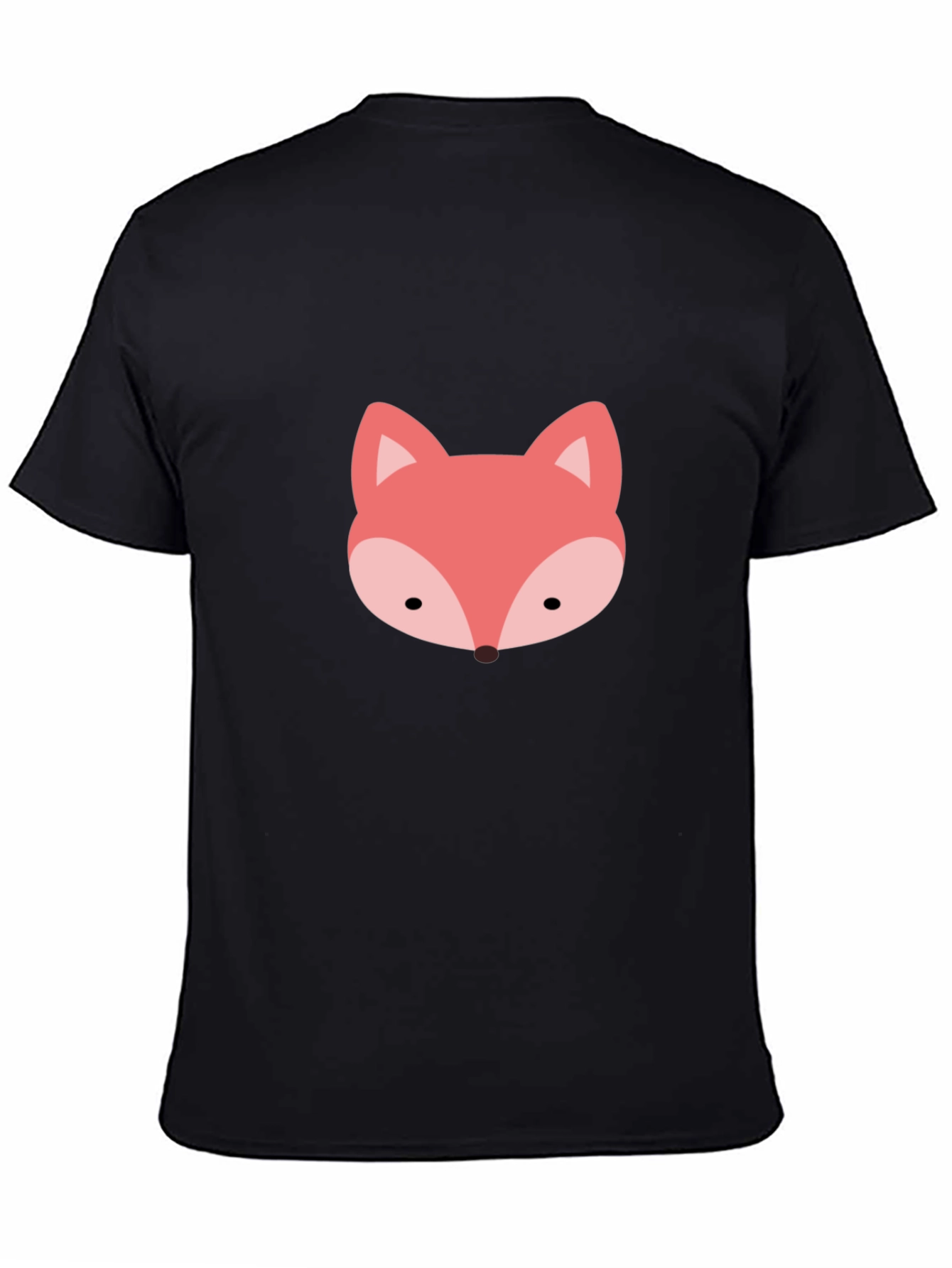 Black Cute Fox Graphic Tee - Soft Black T-Shirt view 4