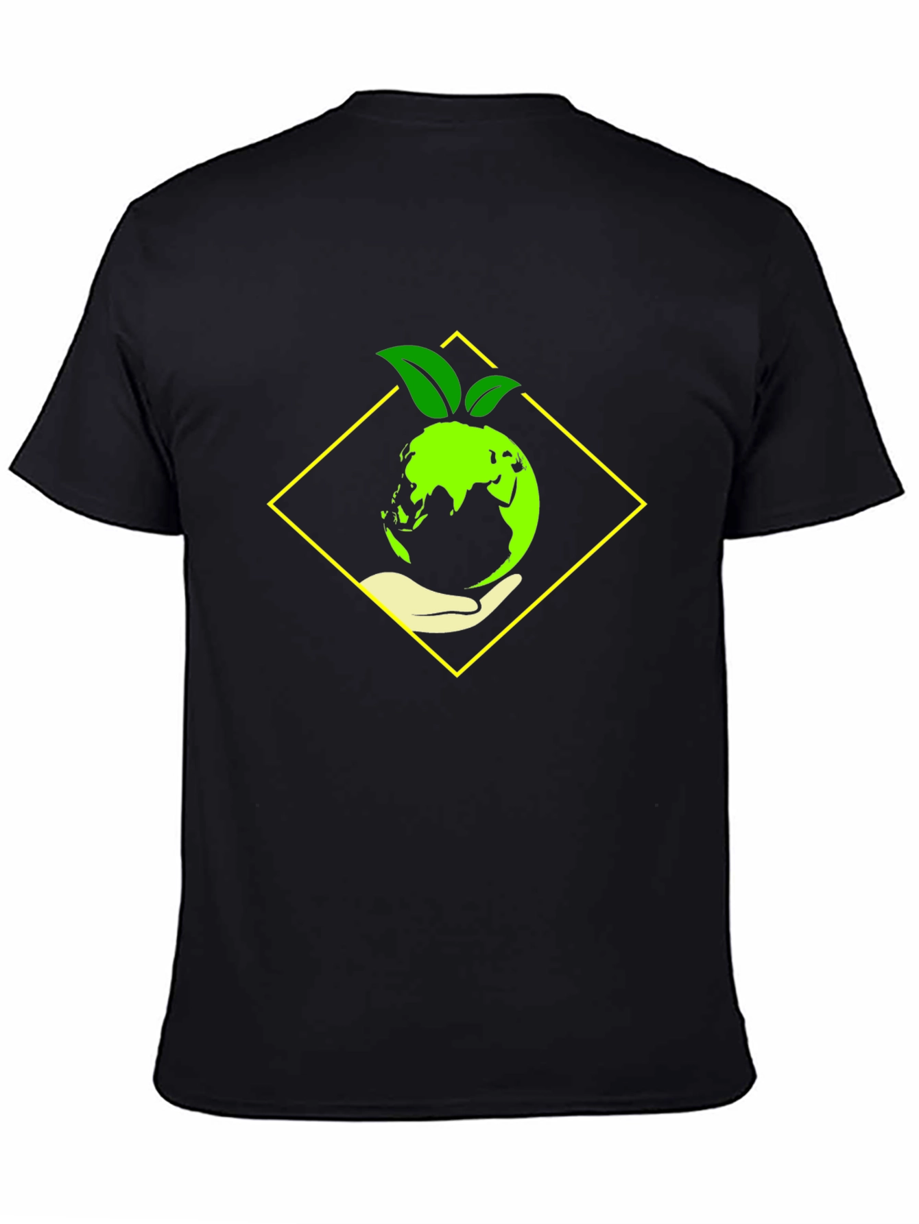 Black Eco-Friendly Earth Graphic Tee - Black view 4