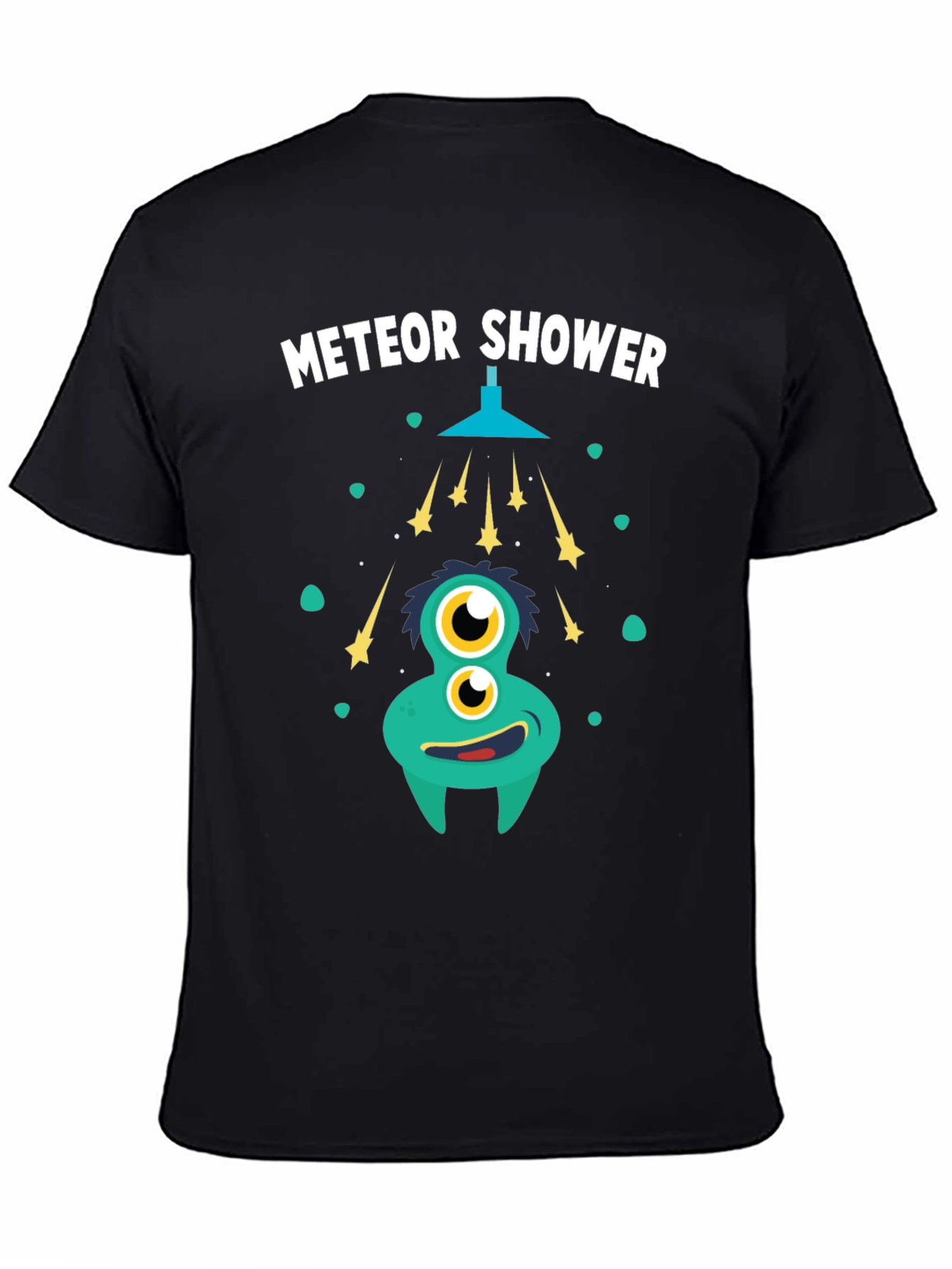 Black Meteor Shower T-Shirt - Funky Alien Graphic Tee view 4