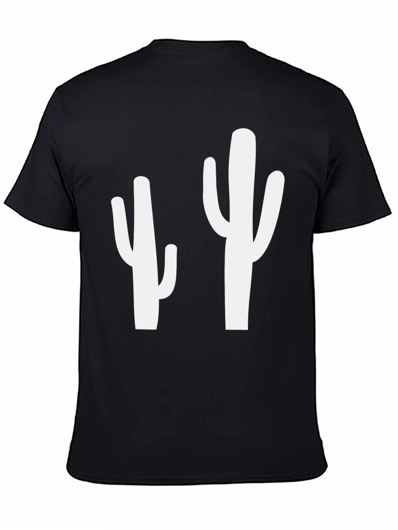 Black Cactus Graphic Tee - Black Cotton T-Shirt view 4