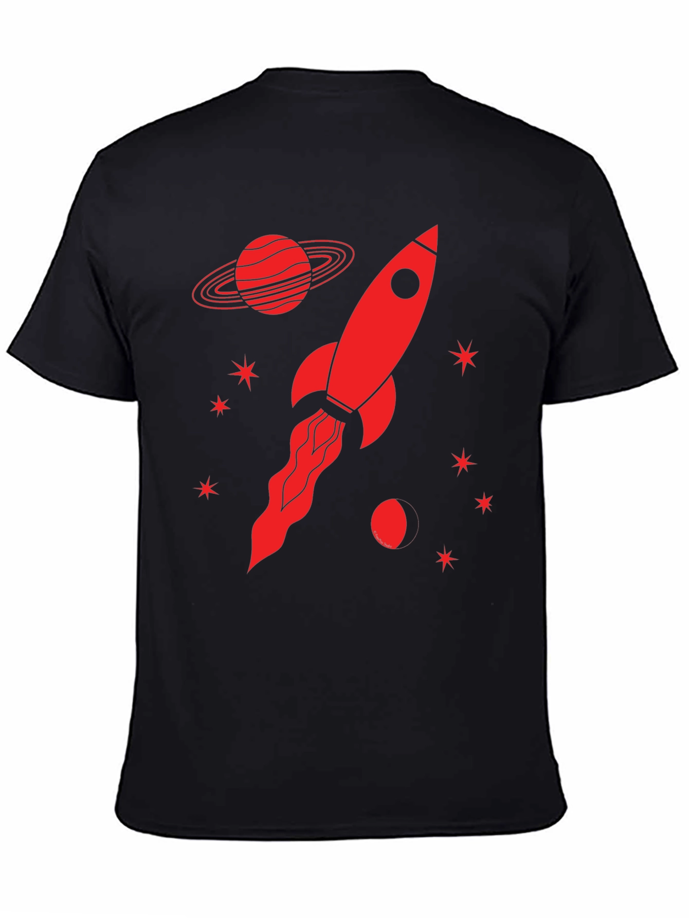 Black Rocket Planet Graphic T-Shirt - Black view 4