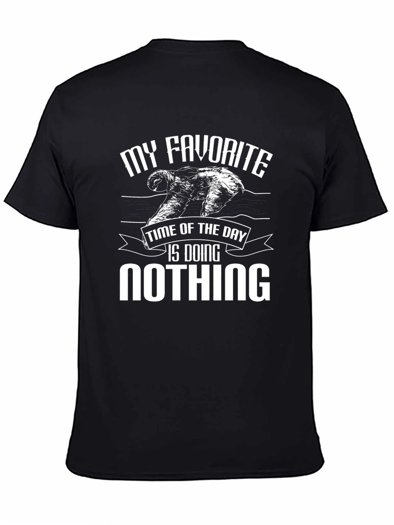 Black My Favorite Time of Day Graphic Tee - Lazy Sloth Shirt view 4