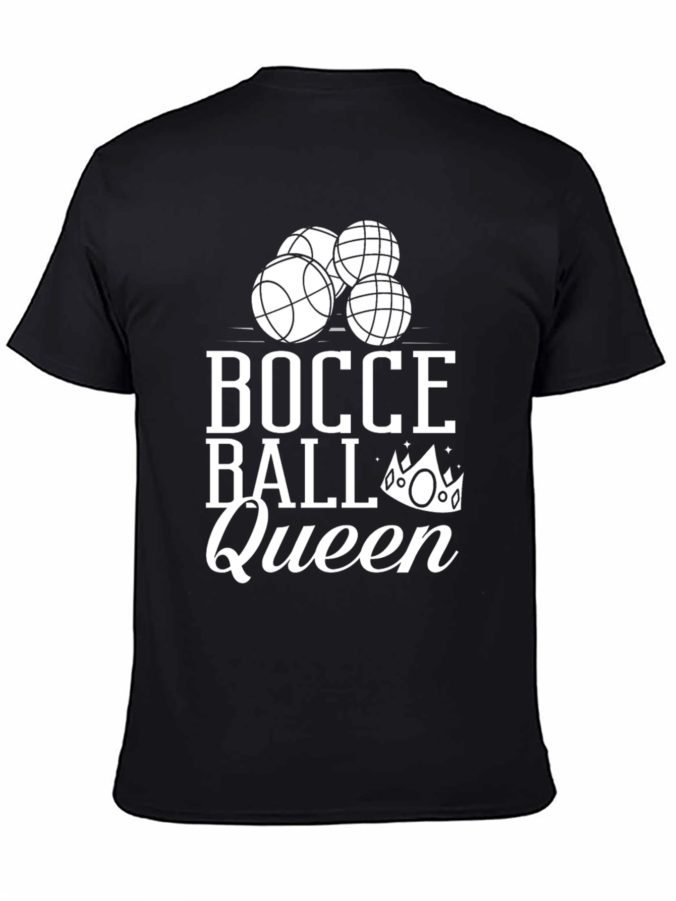 Black Bocce Ball Queen Graphic T-Shirt view 4