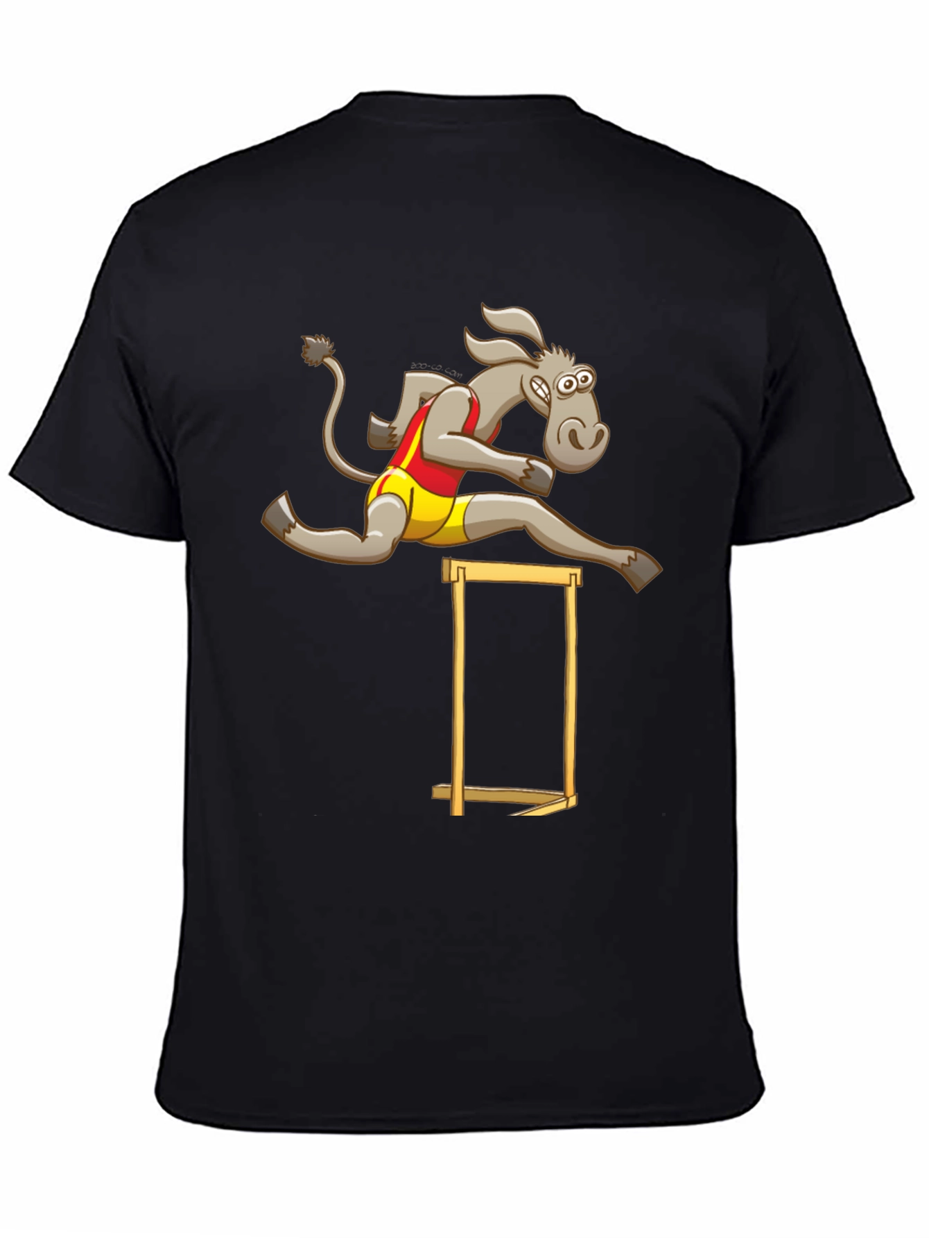 Black Donkey Hurdler Black T-Shirt view 4