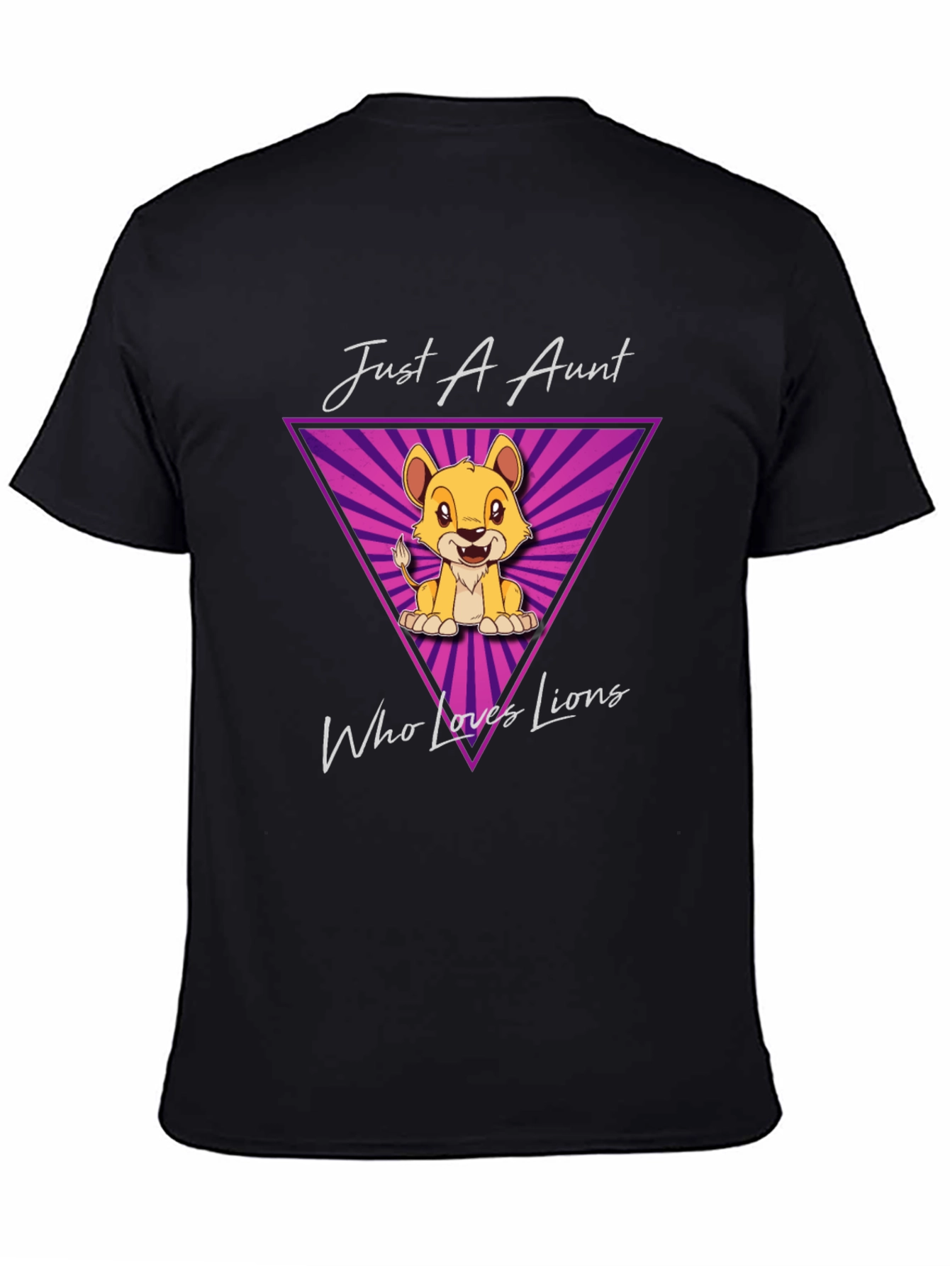 Black Just A Aunt Who Loves Lions T-Shirt view 4