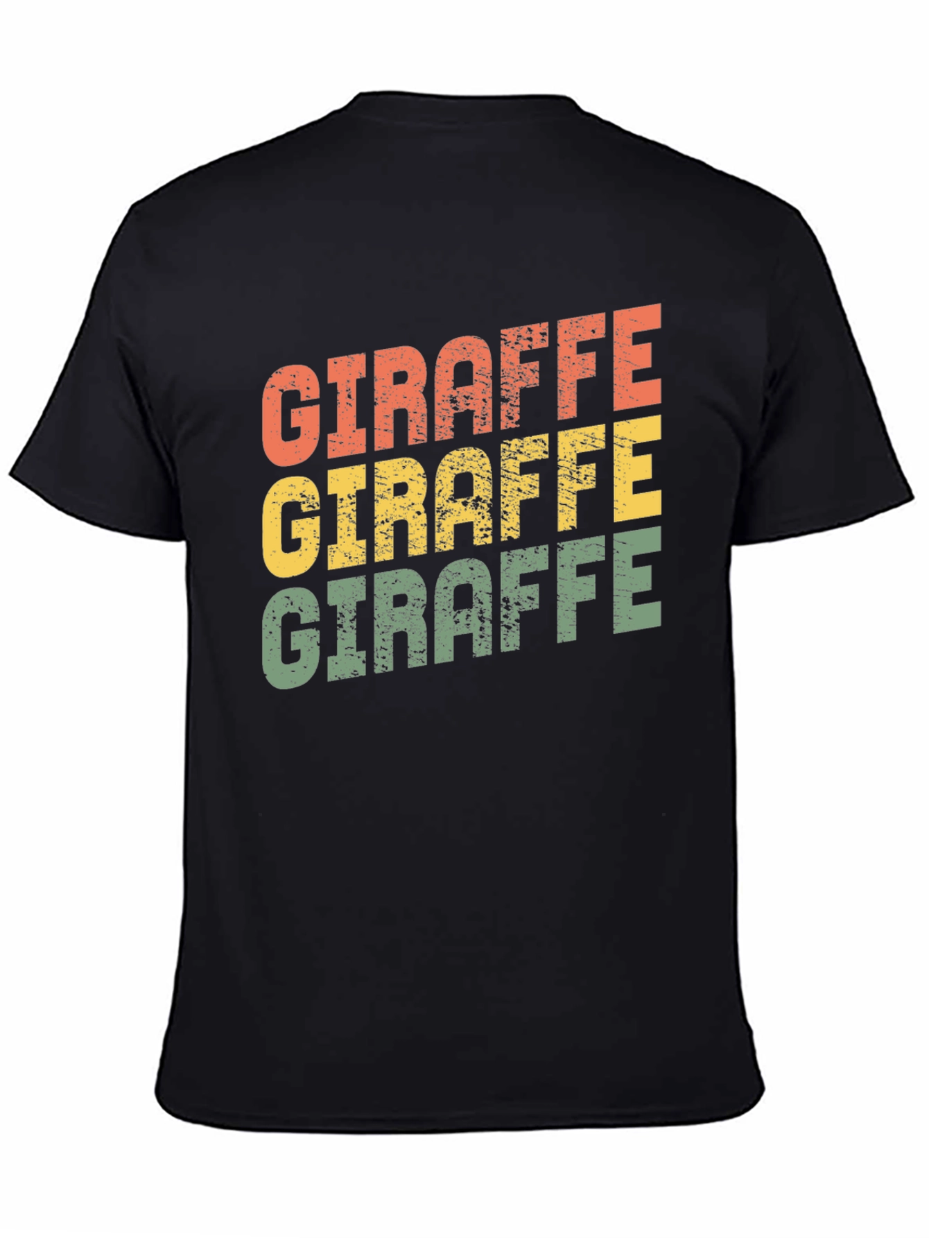 Black Retro Giraffe T-Shirt - Vintage Style Graphic Tee view 4