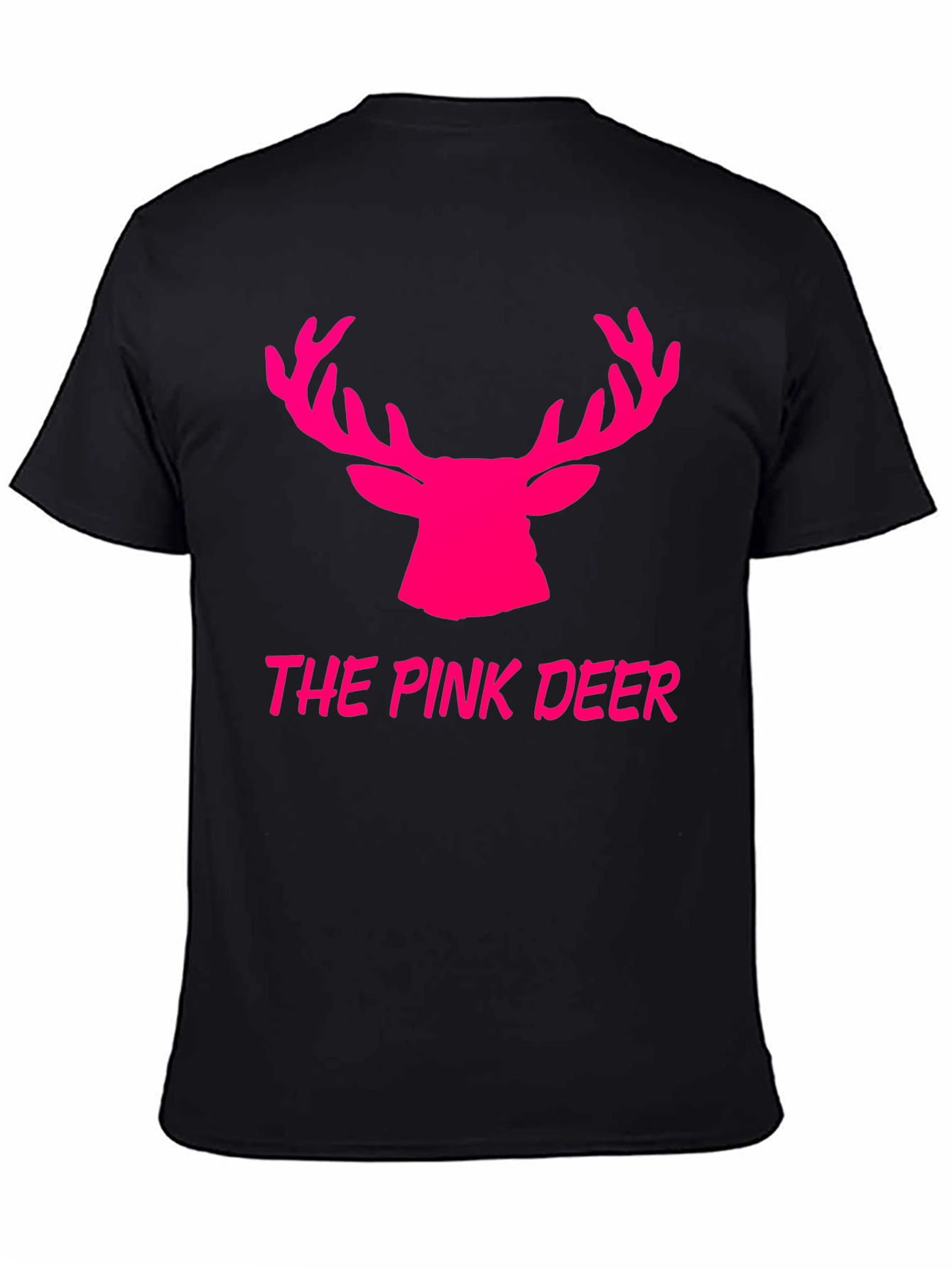 The Pink Deer Graphic Tee - Black Cotton Blend Shirt - 4