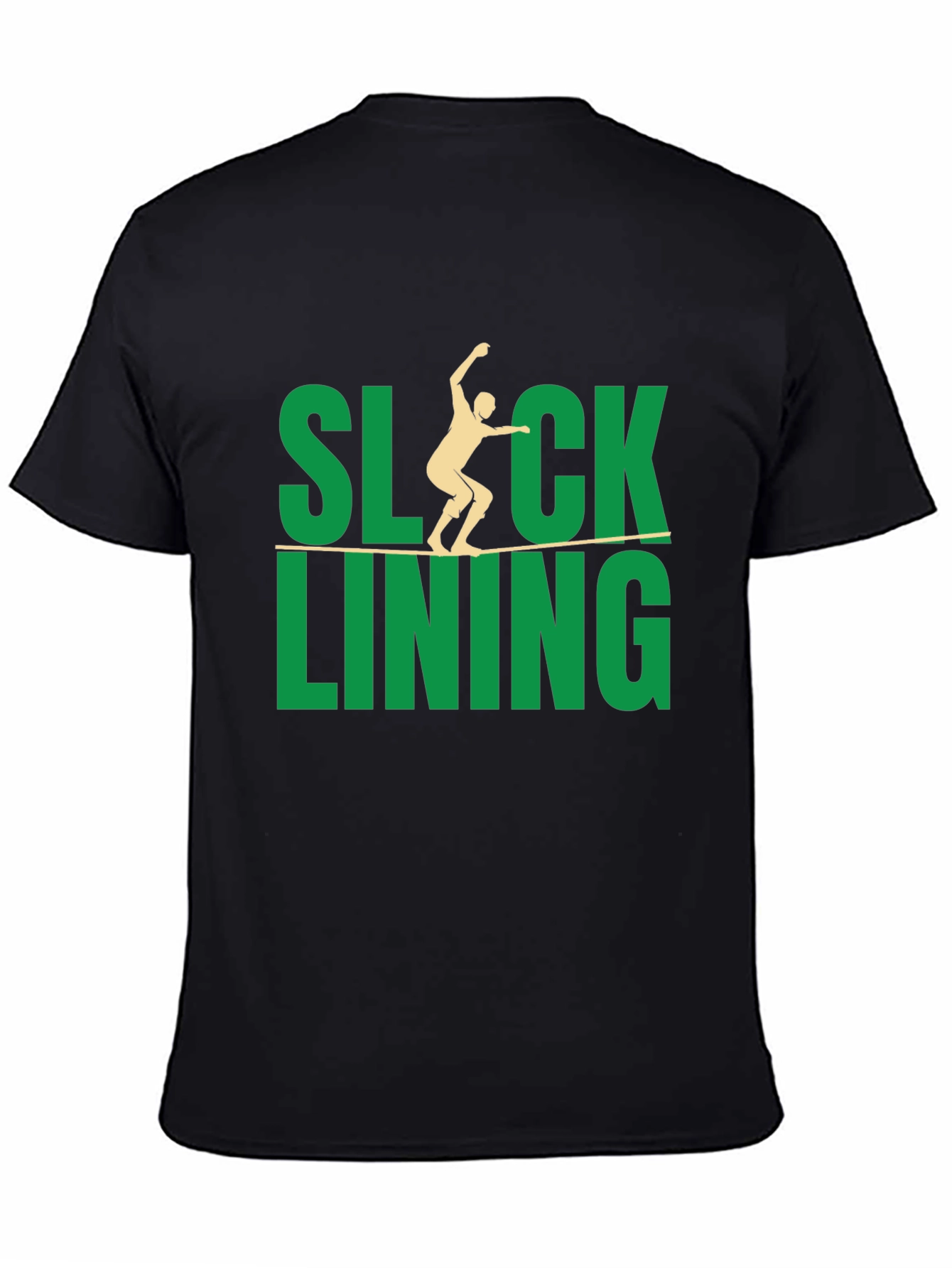 Black Slacklining Graphic T-Shirt view 4