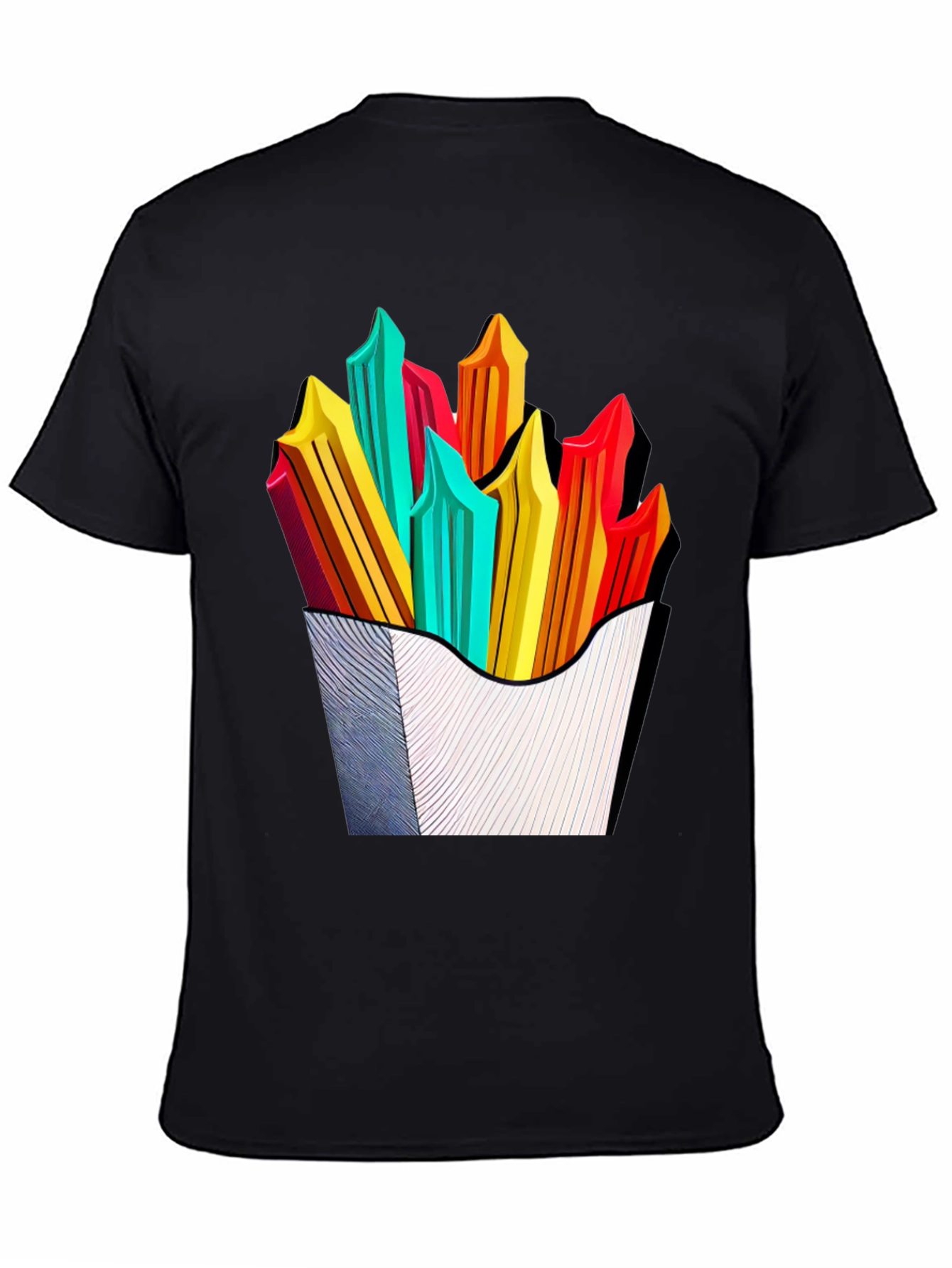 Black Funky Fries Graphic Tee - Stylish Unisex T-Shirt view 4