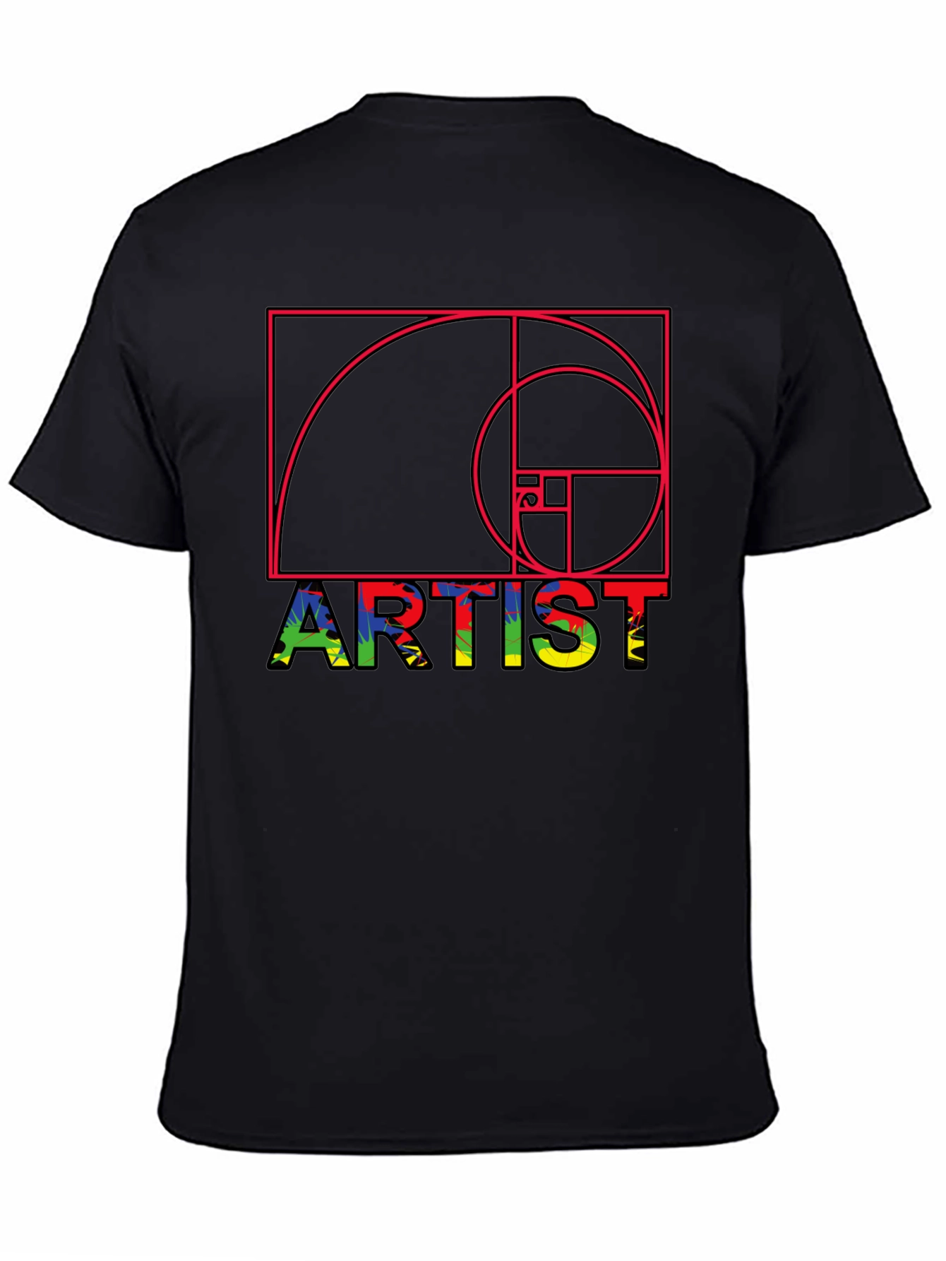 Black Artist Fibonacci Sequence Graphic Tee - Unique Design view 4