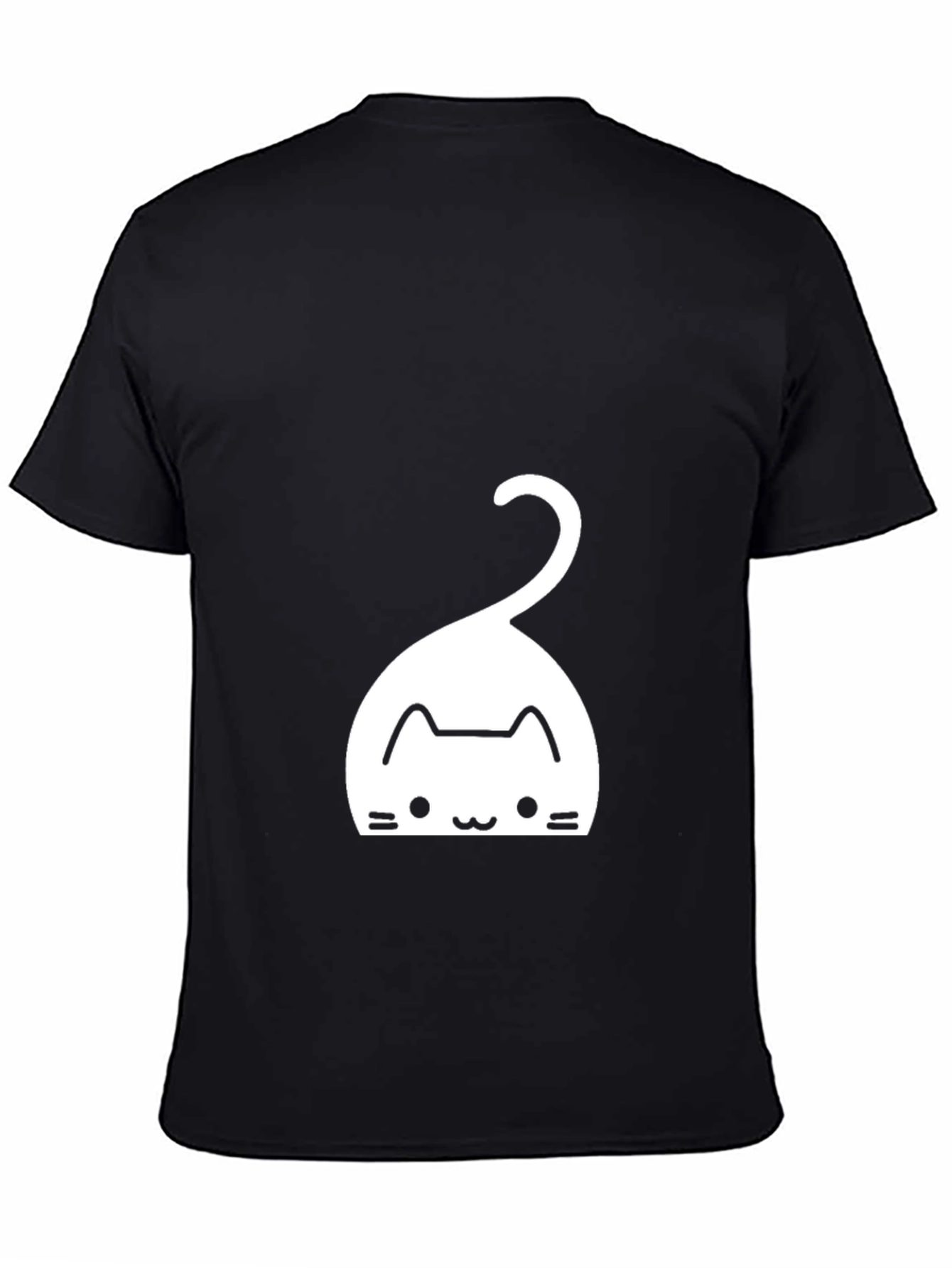 Black Men's Black Cat Graphic Tee view 4