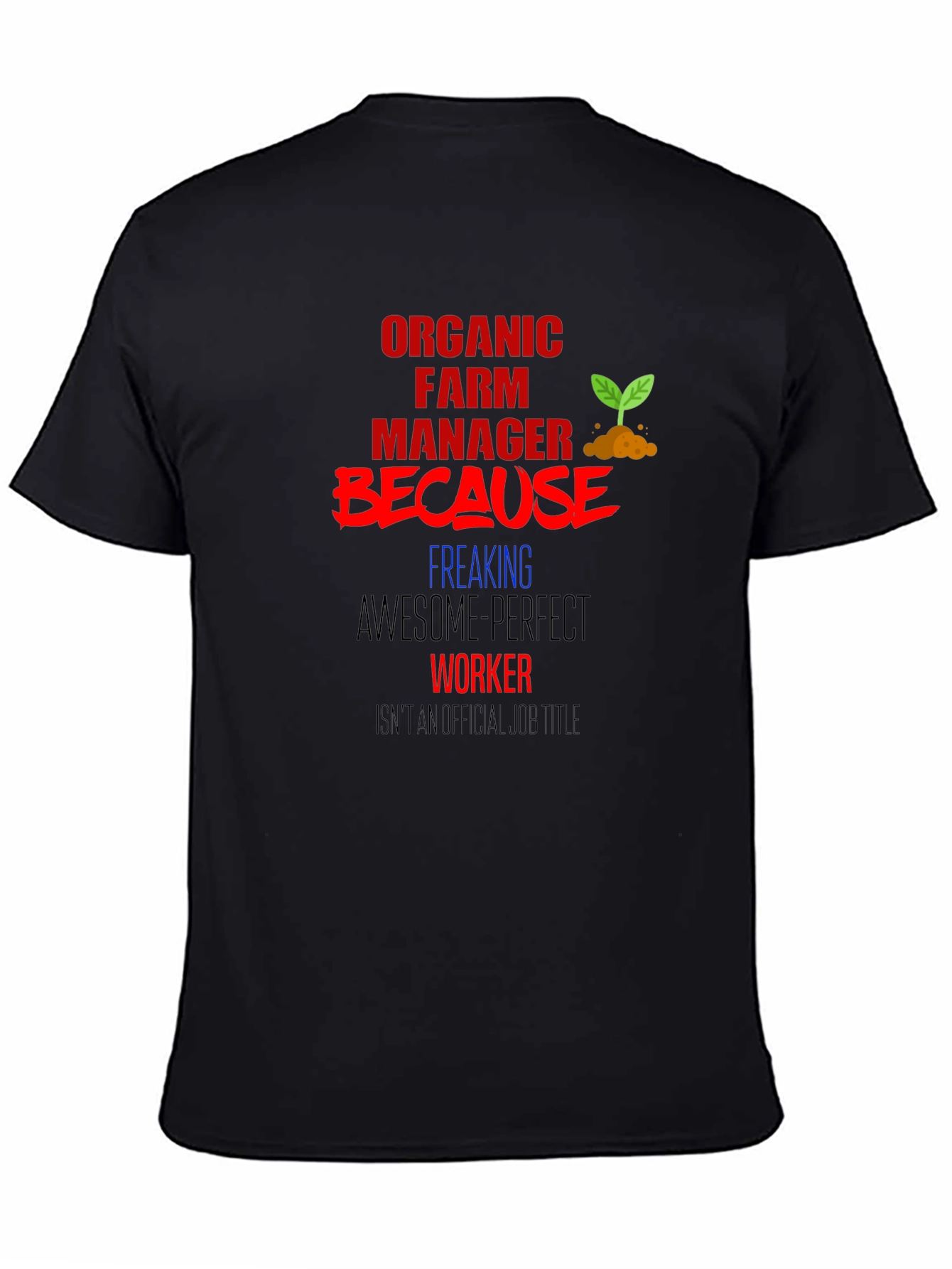 Black Organic Farm Manager Graphic Tee view 4