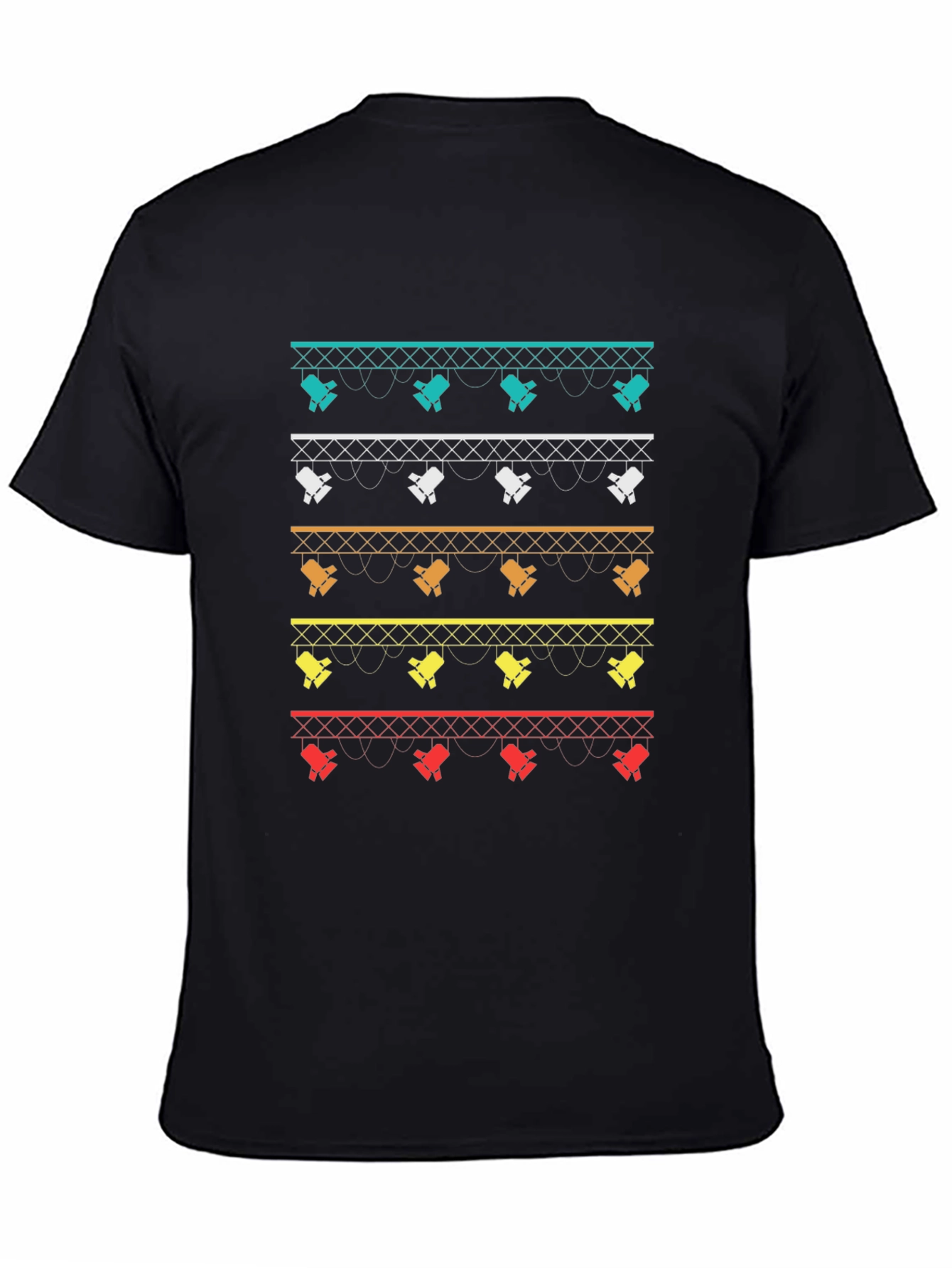 Black Spotlight Holiday Pattern T-Shirt view 4