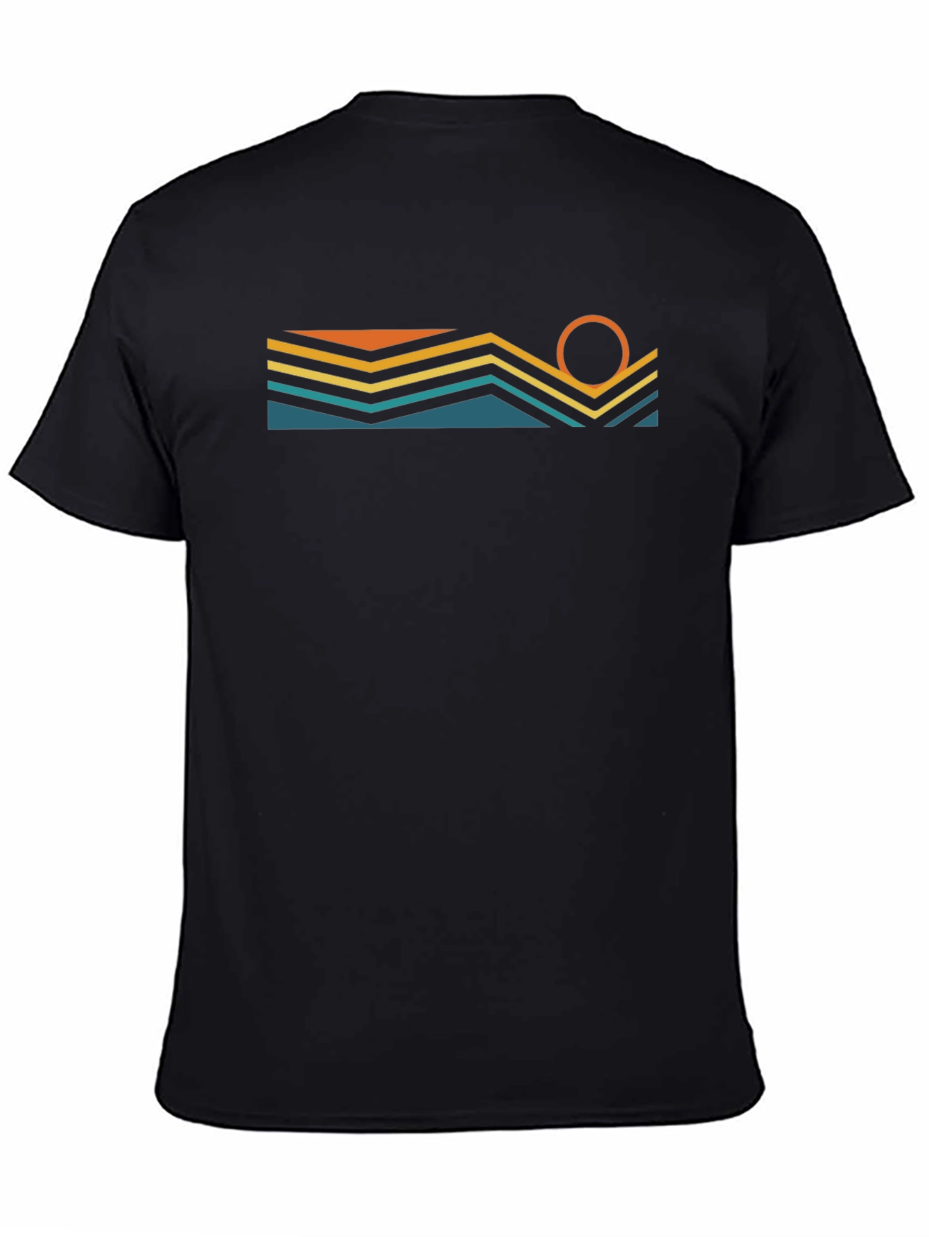 Black Retro Horizon Graphic T-Shirt view 4