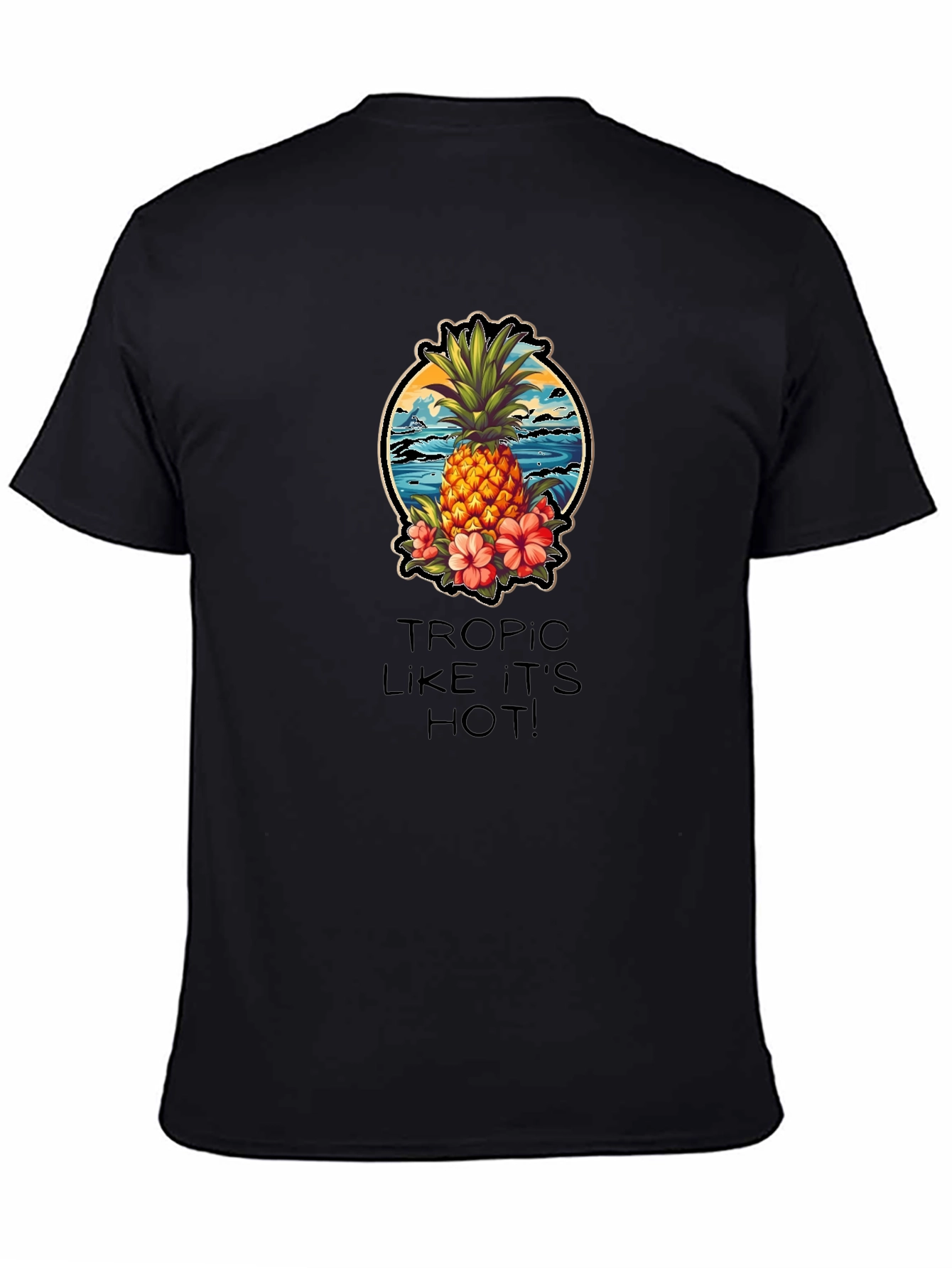 Black Tropical Pineapple Graphic Tee - Tropic Like It's Hot! view 4