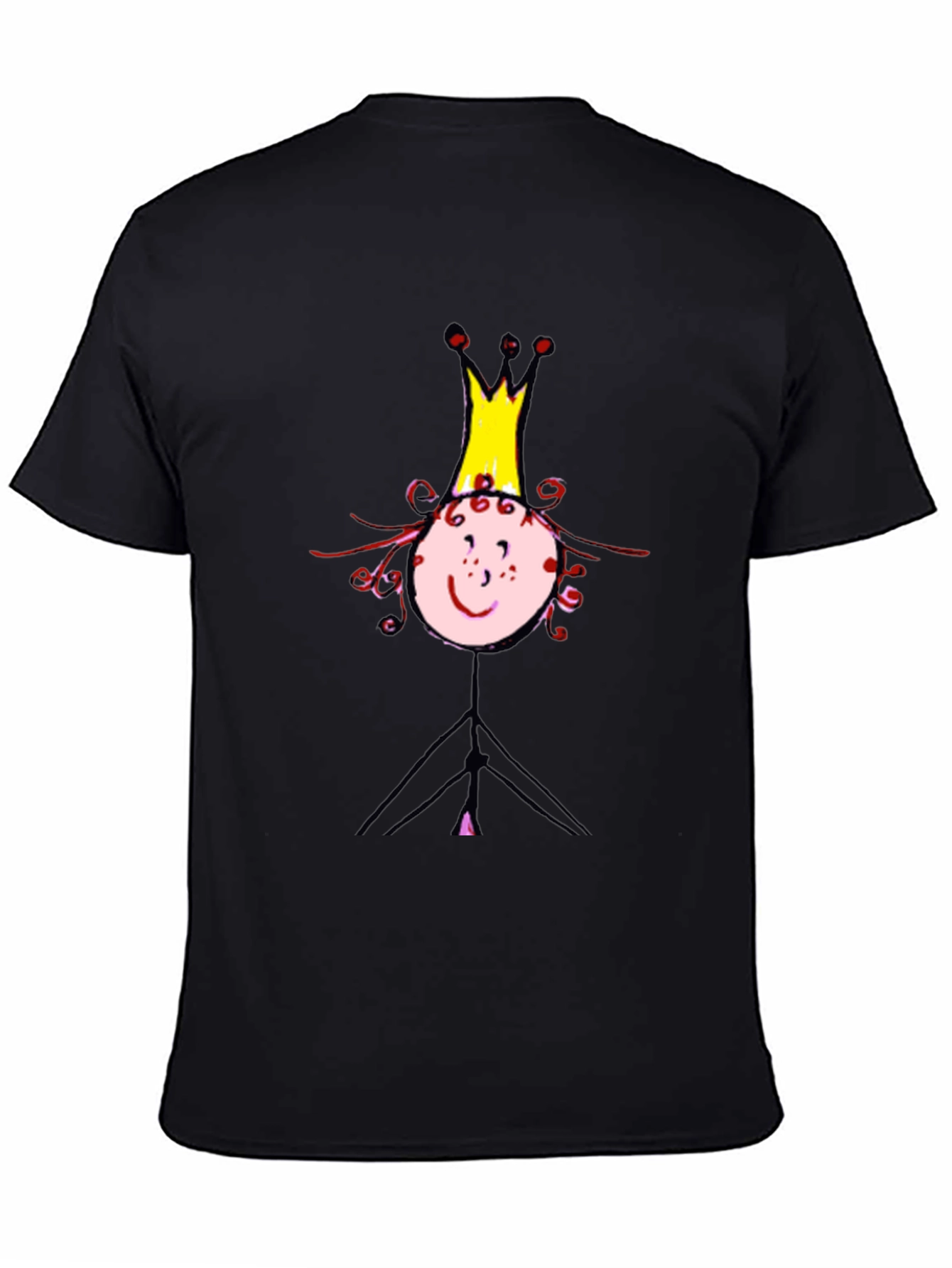 Black Fun Princess Stick Figure Graphic Tee view 4