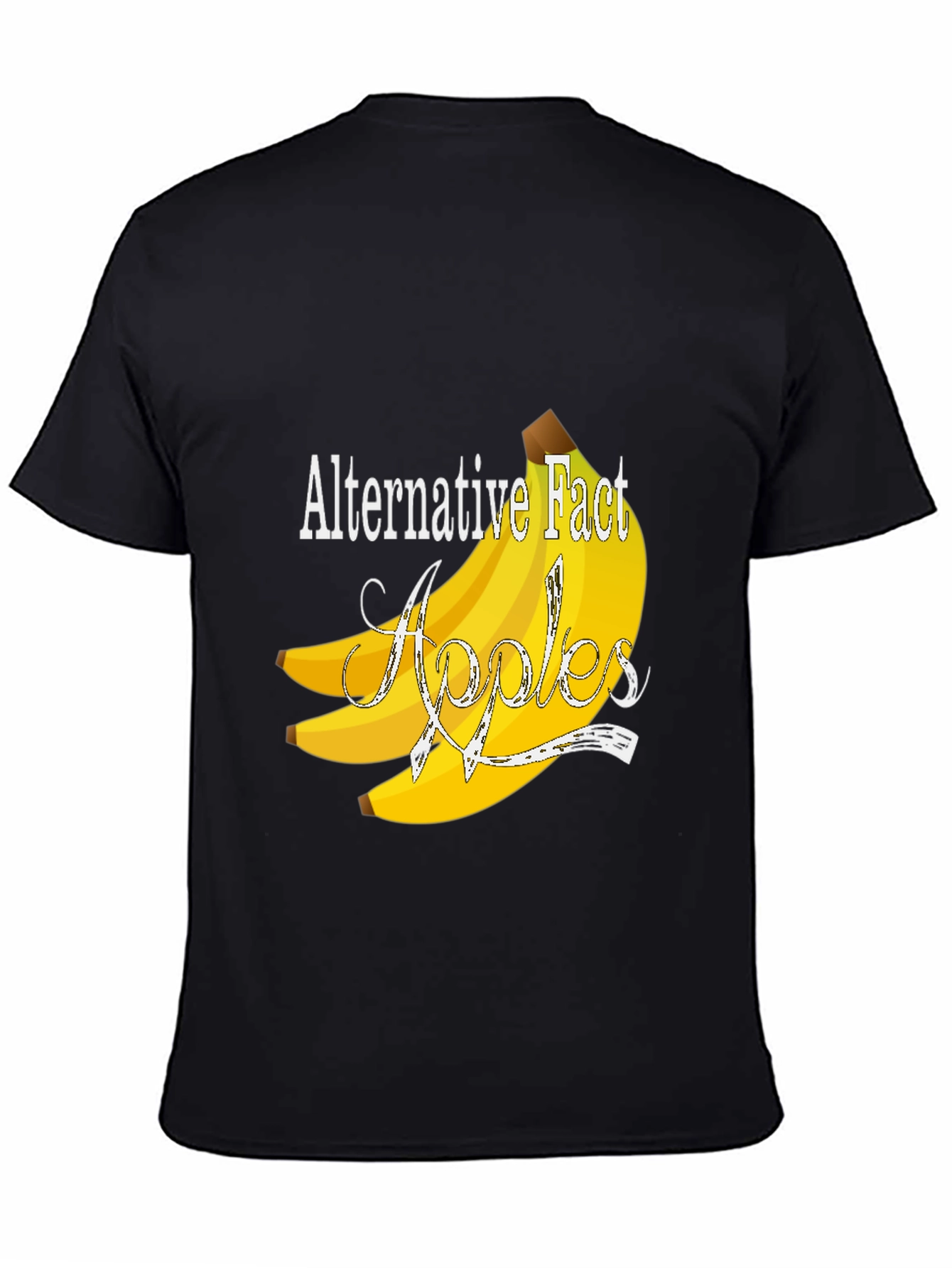 Black Alternative Fact Apples T-Shirt - Funny Banana Tee view 4