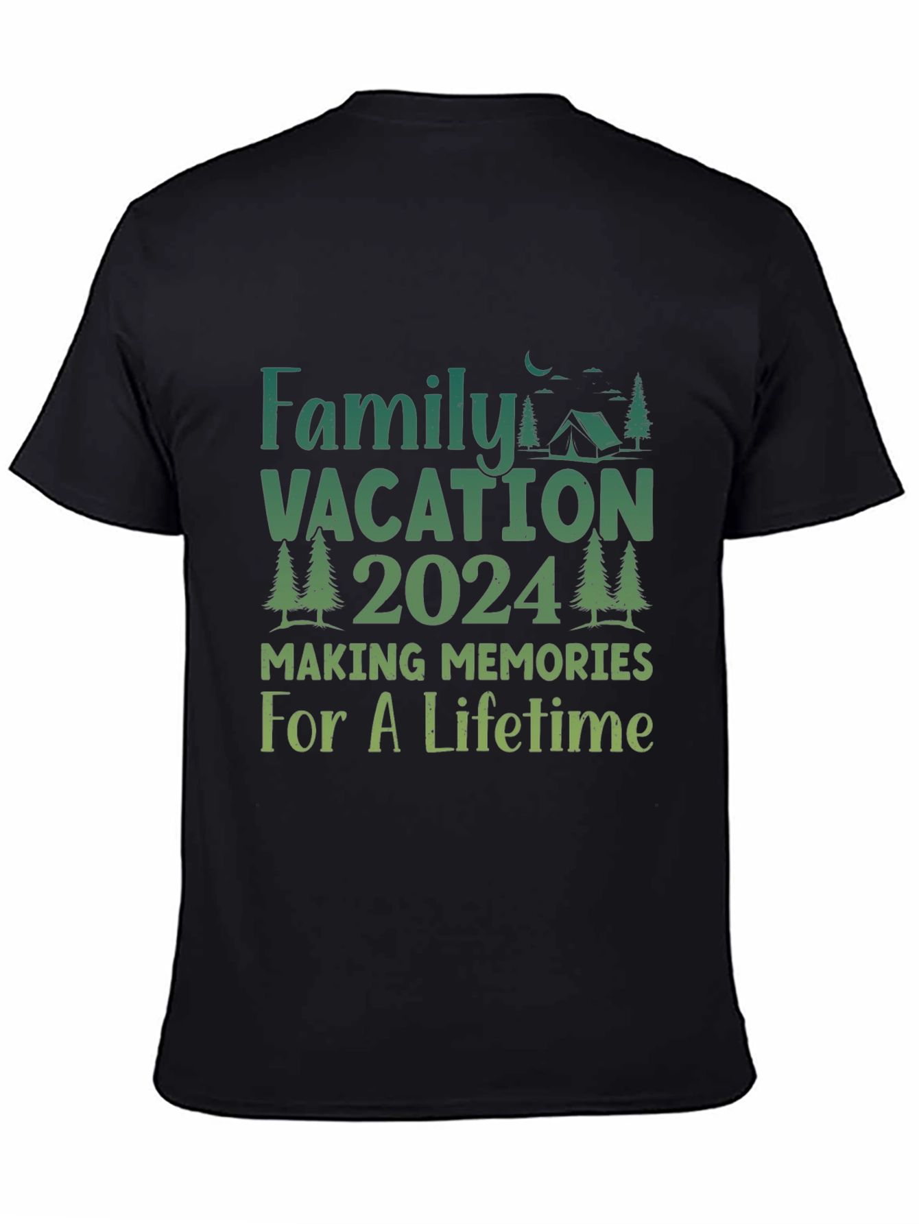 Black Family Vacation 2024 Camping Memories T-Shirt view 4