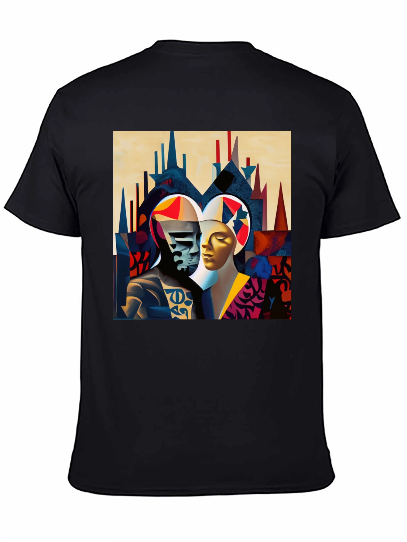 Black Abstract Art Graphic Tee view 4