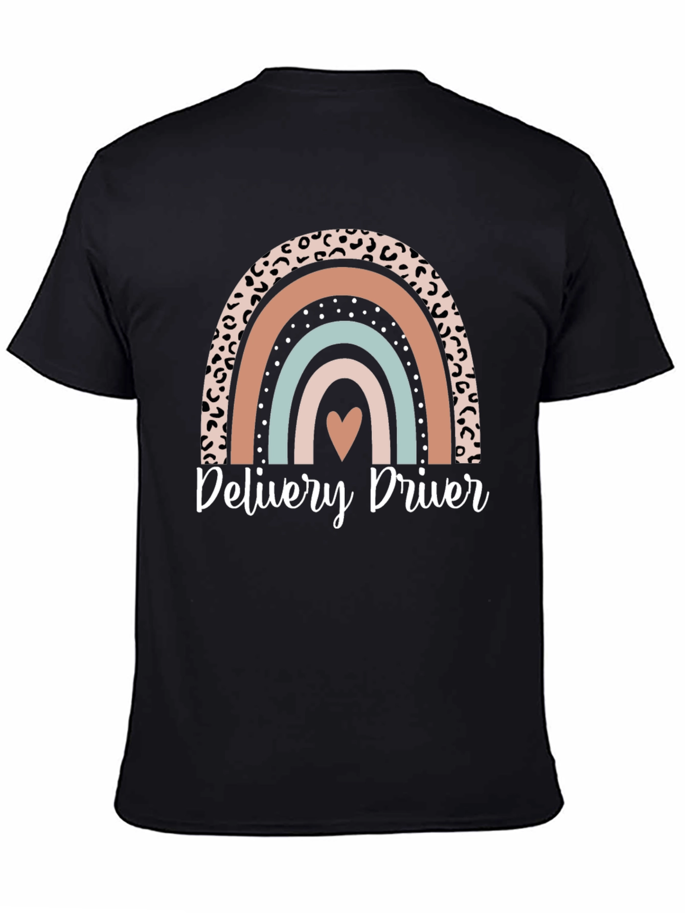 Black Delivery Driver Rainbow Graphic Tee - Unisex view 4