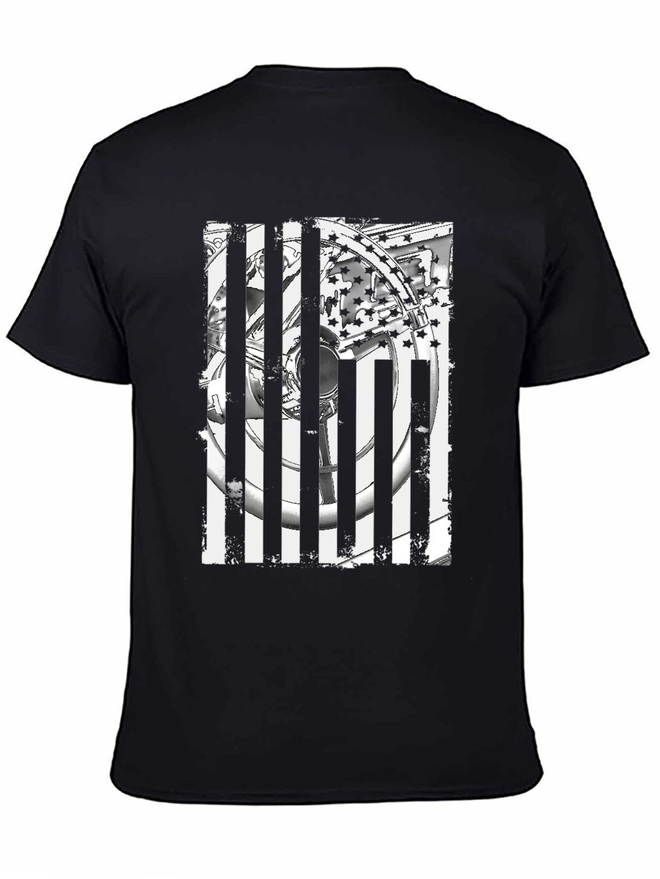Black Patriotic Wheel T-Shirt view 4