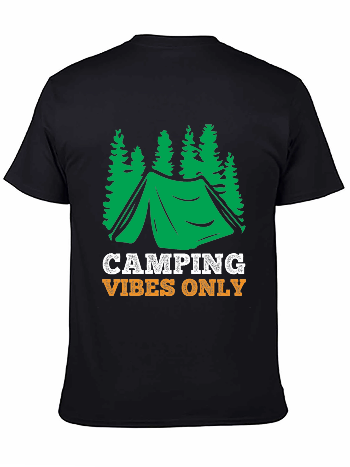 Black Camping Vibes Only Graphic Tee - Black view 4