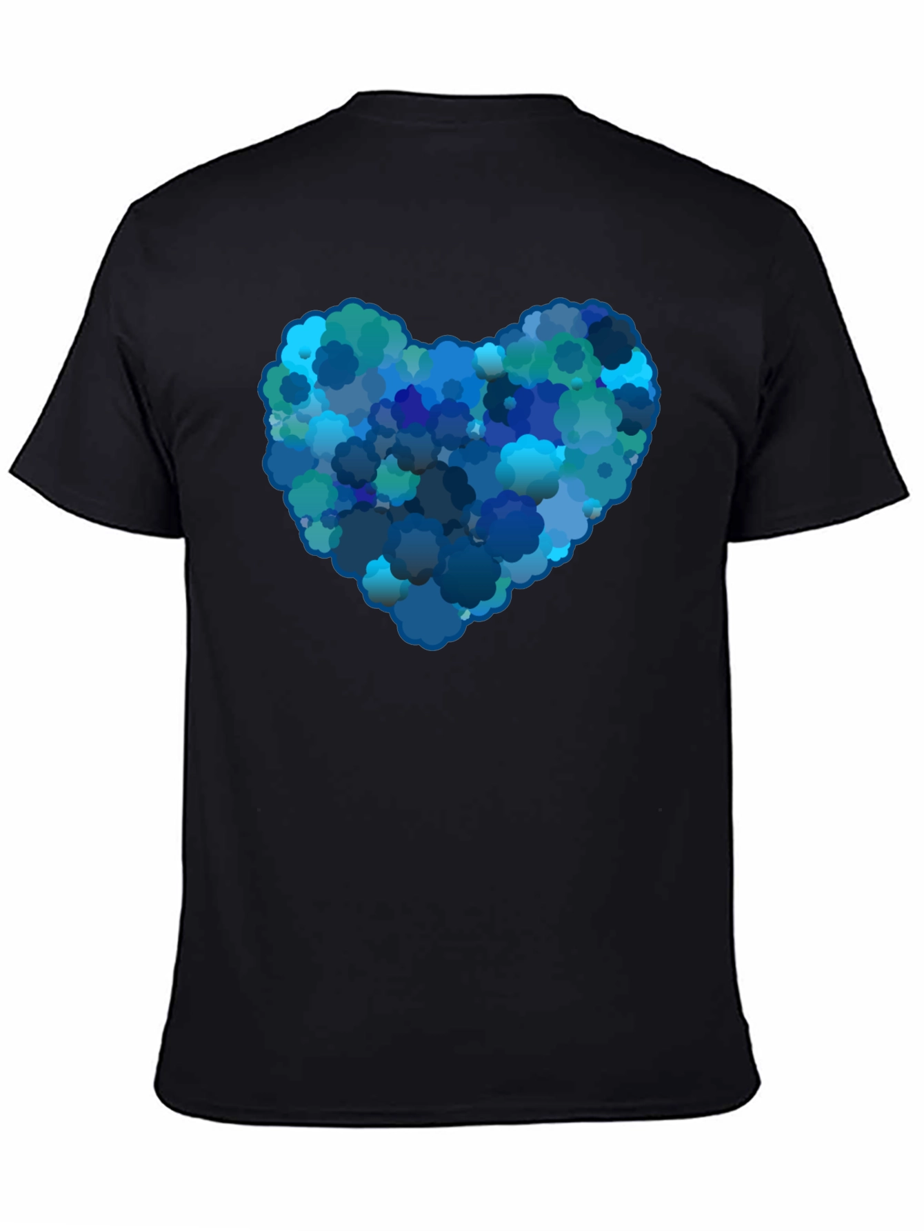 Black Cloud Heart Graphic Black T-Shirt view 4