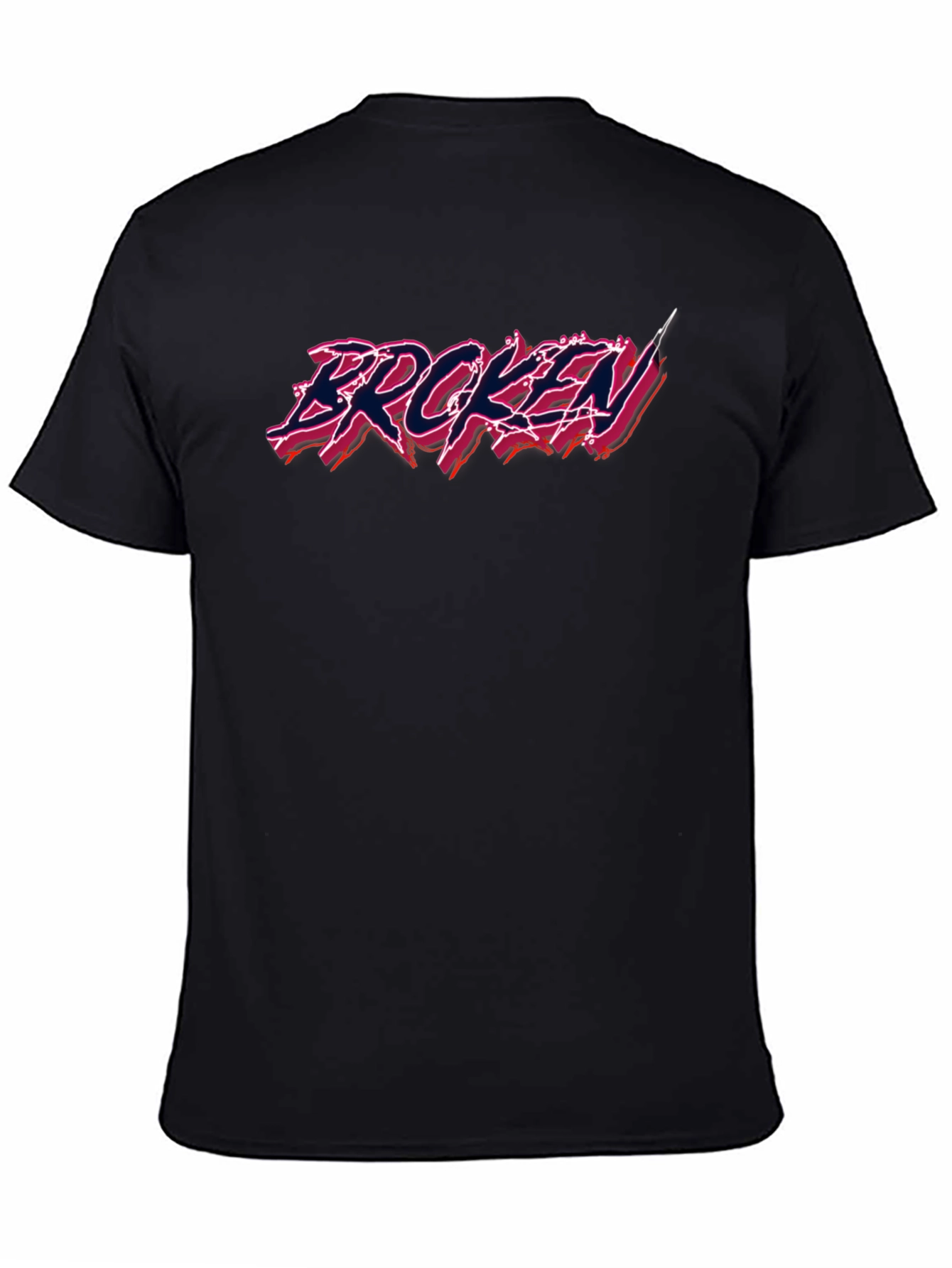 Black Broken Graphic Tee - Edgy Streetwear view 4