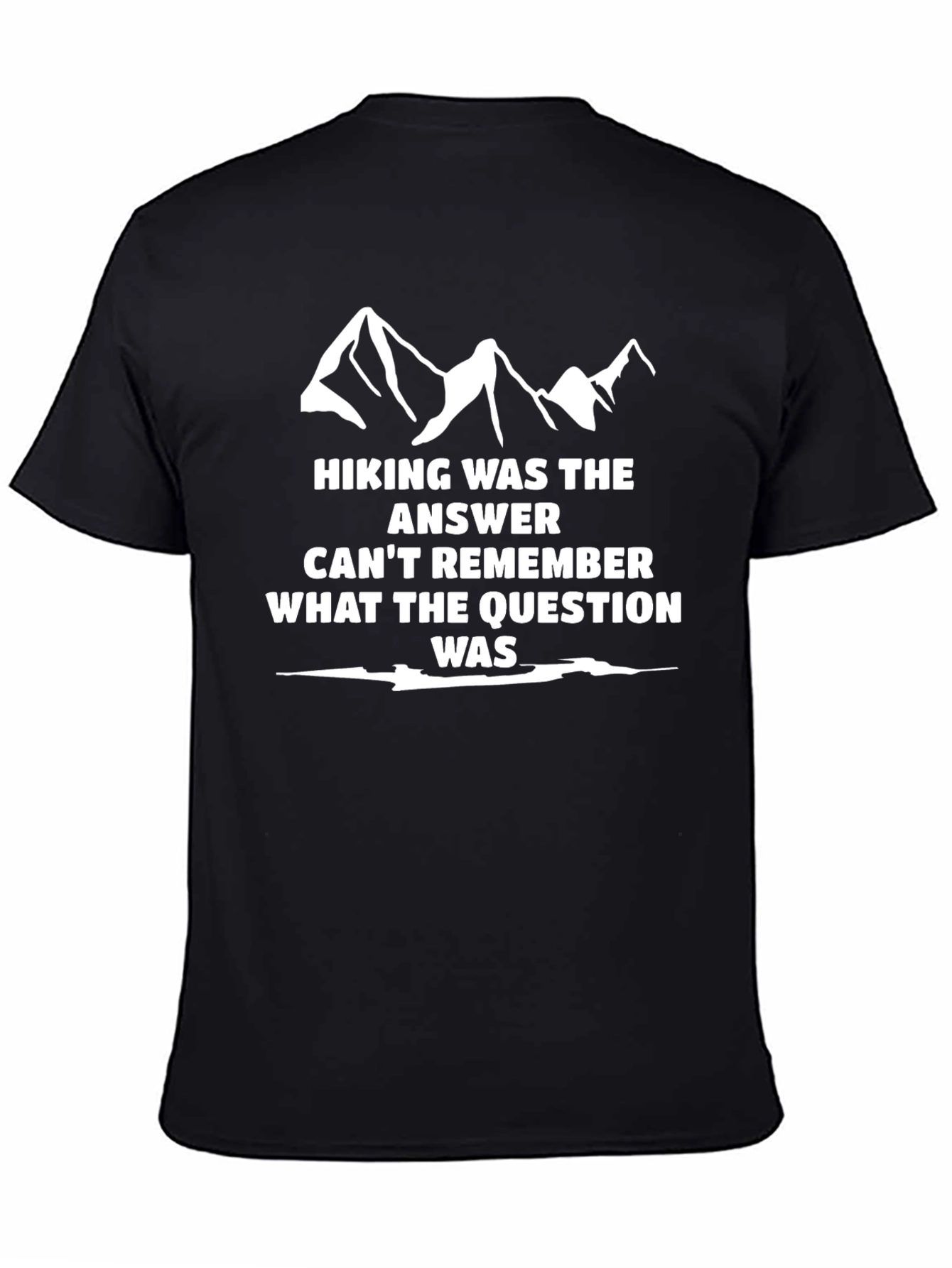 Black Hiking Answer T-Shirt - Mountain Graphic Tee view 4