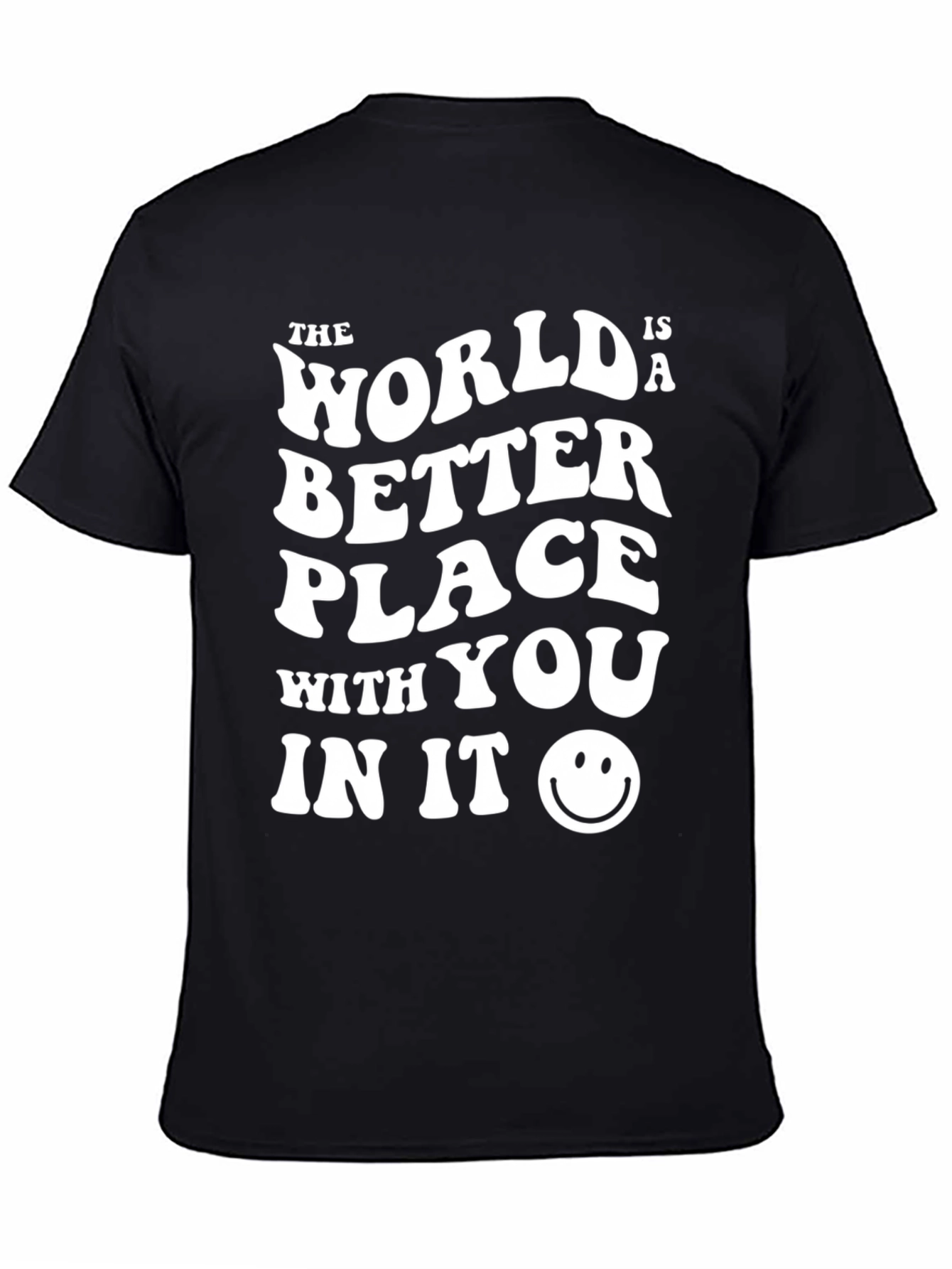 Black World Better With You Black Graphic Tee view 4
