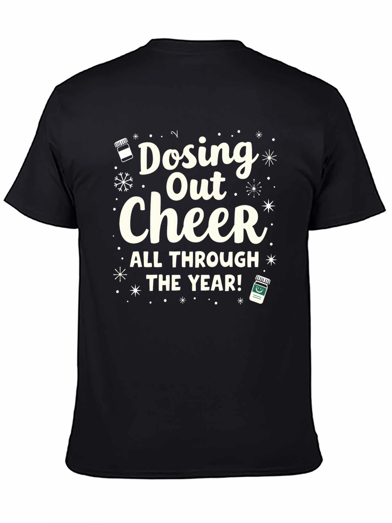 Black Dosing Out Cheer T-Shirt - Holiday Black Tee view 4