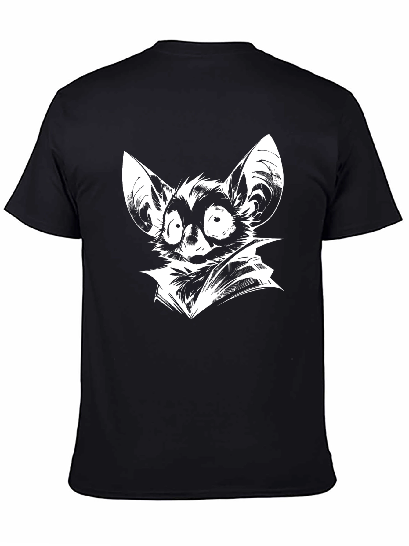 Black Bat Cartoon Graphic Print T-Shirt view 4