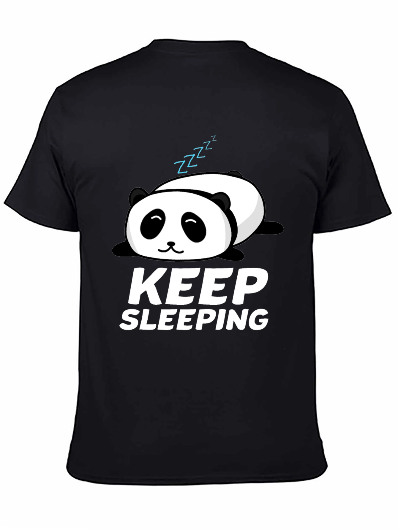 Black Keep Sleeping Panda Graphic T-Shirt - Relaxed Fit view 4