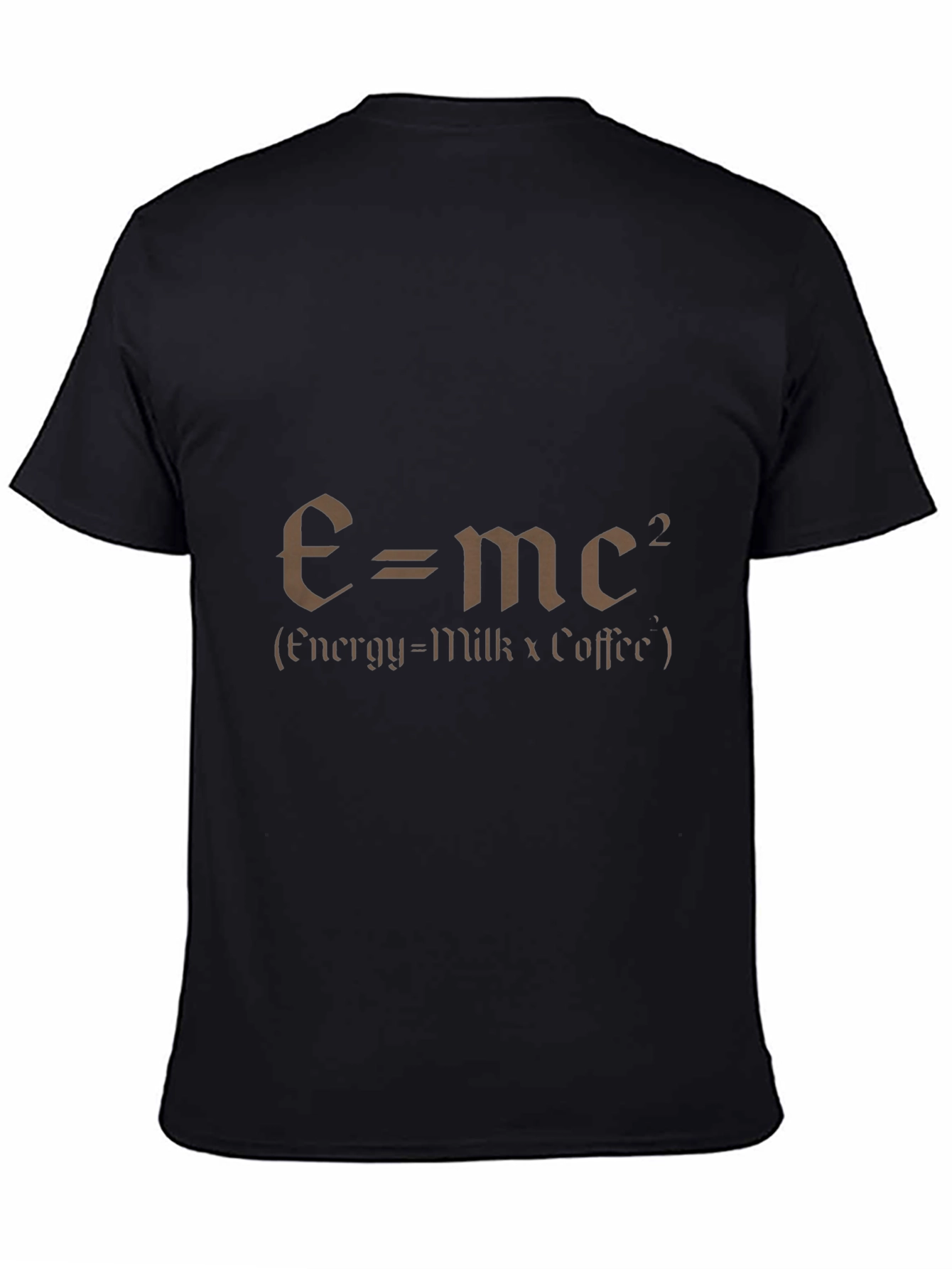 Black Funny E=mc2 T-Shirt - Milk and Coffee view 4