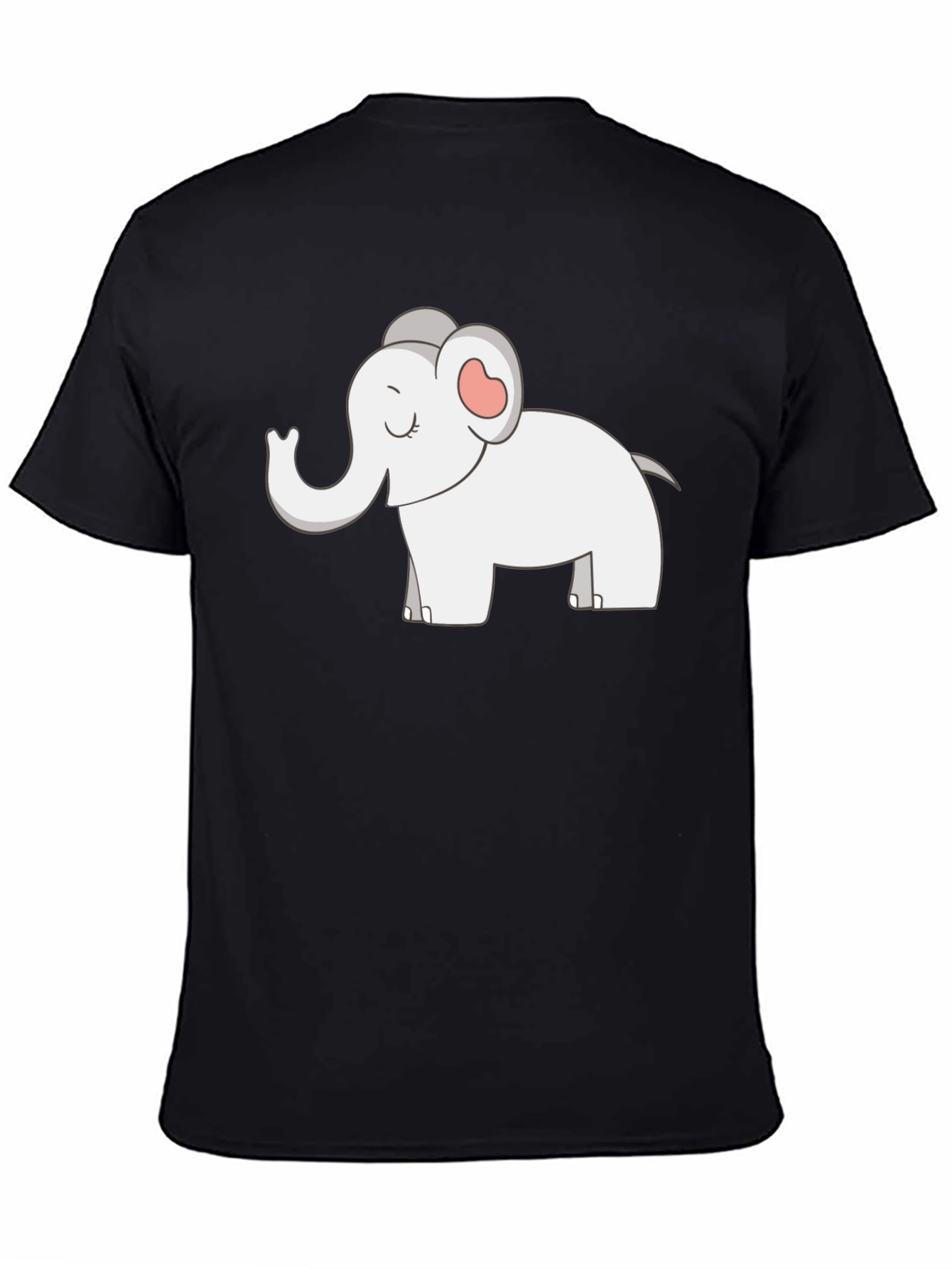 Black Elephant Graphic T-Shirt - Cute Cartoon Design view 4